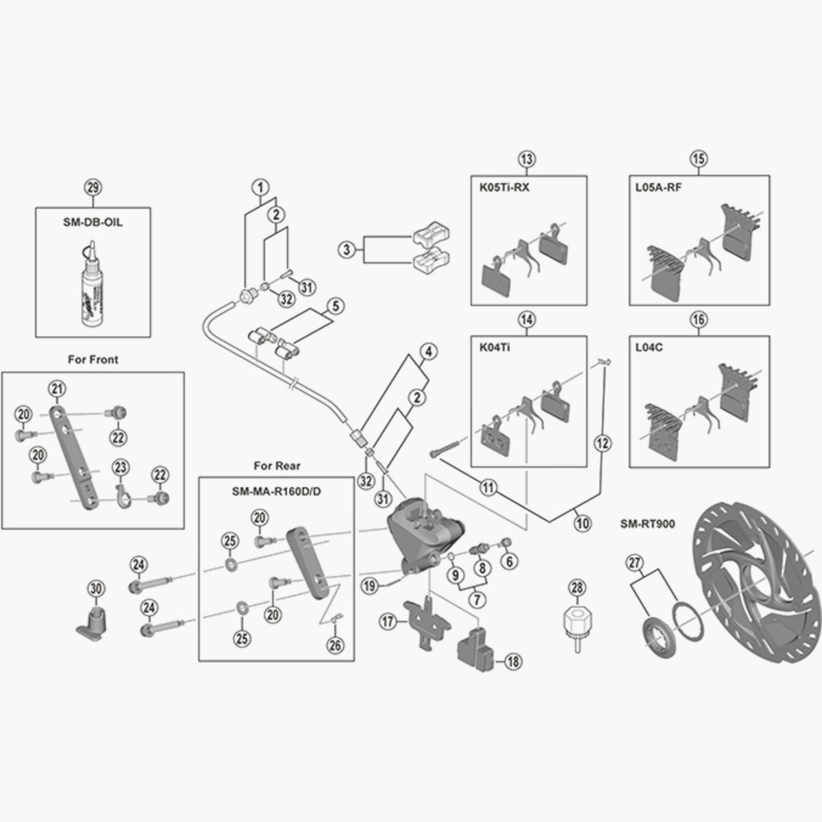 Shimano Br-R9170 Calliper Fixing Bolt C For 30 Mm Rear Mount Thickness Spares & Accessories
