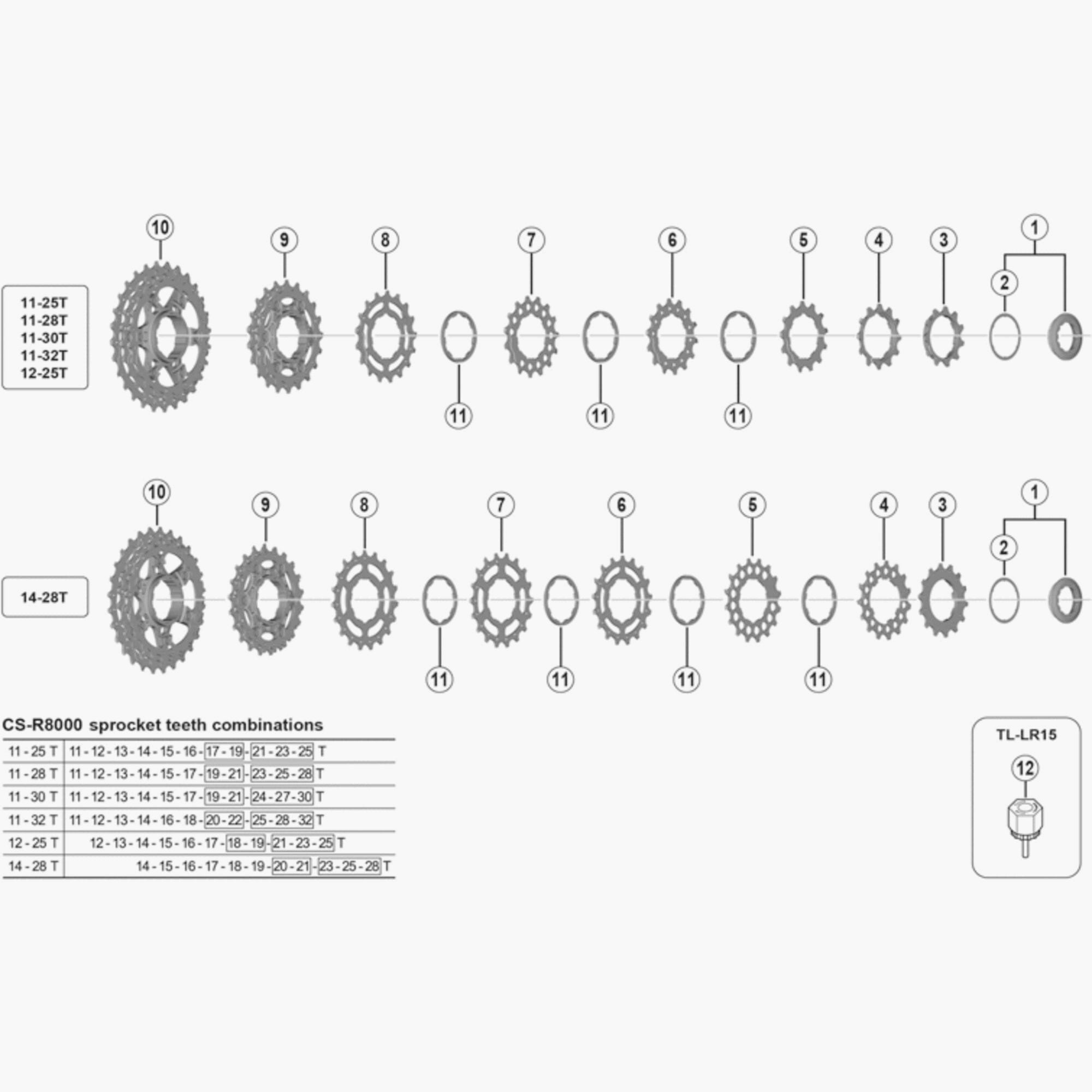 Shimano Cs-R8000 Lock Ring And Spacer Spares & Accesories