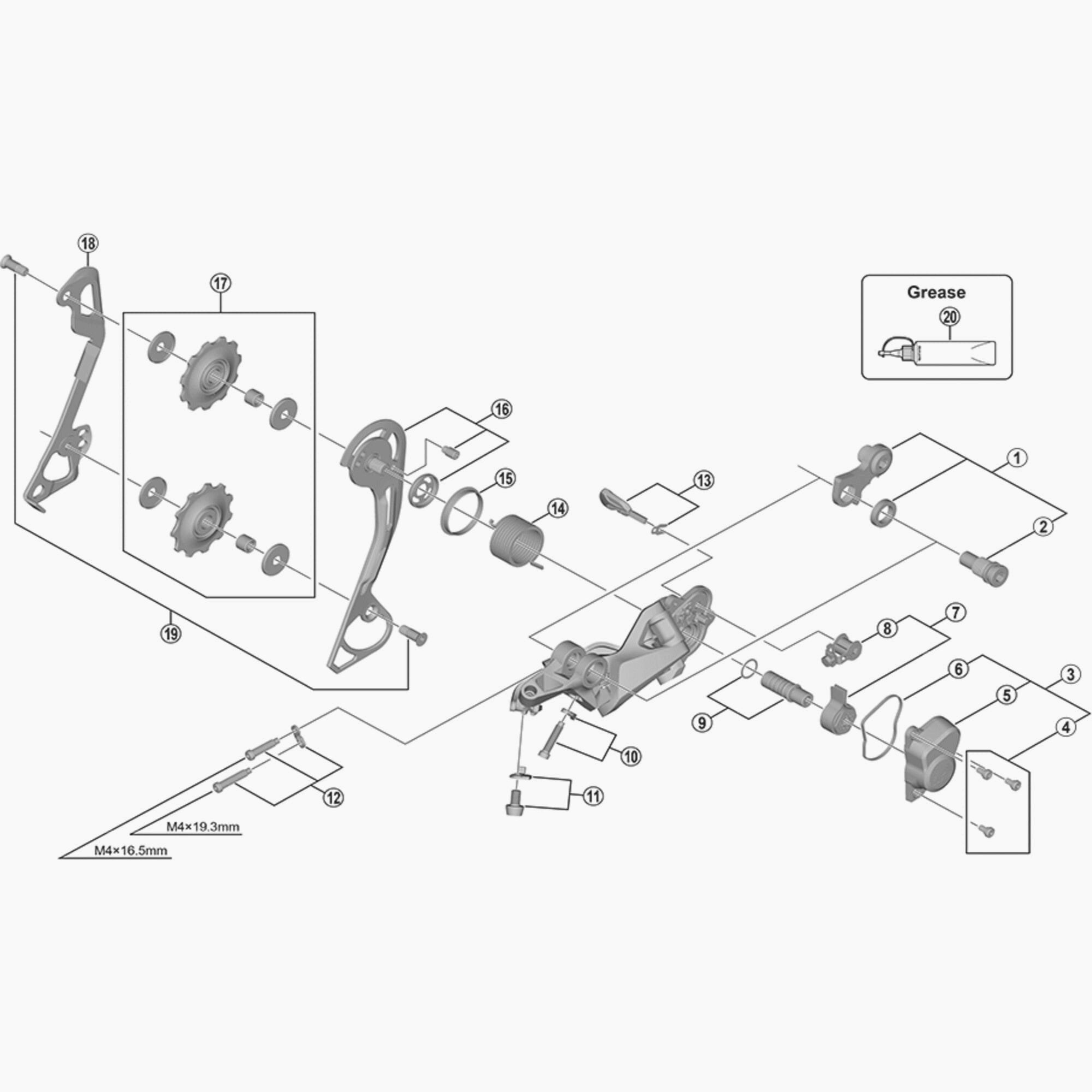 Shimano Rd-M7000-10 Outer Plate Assembly Sgs Type Spares & Accessories