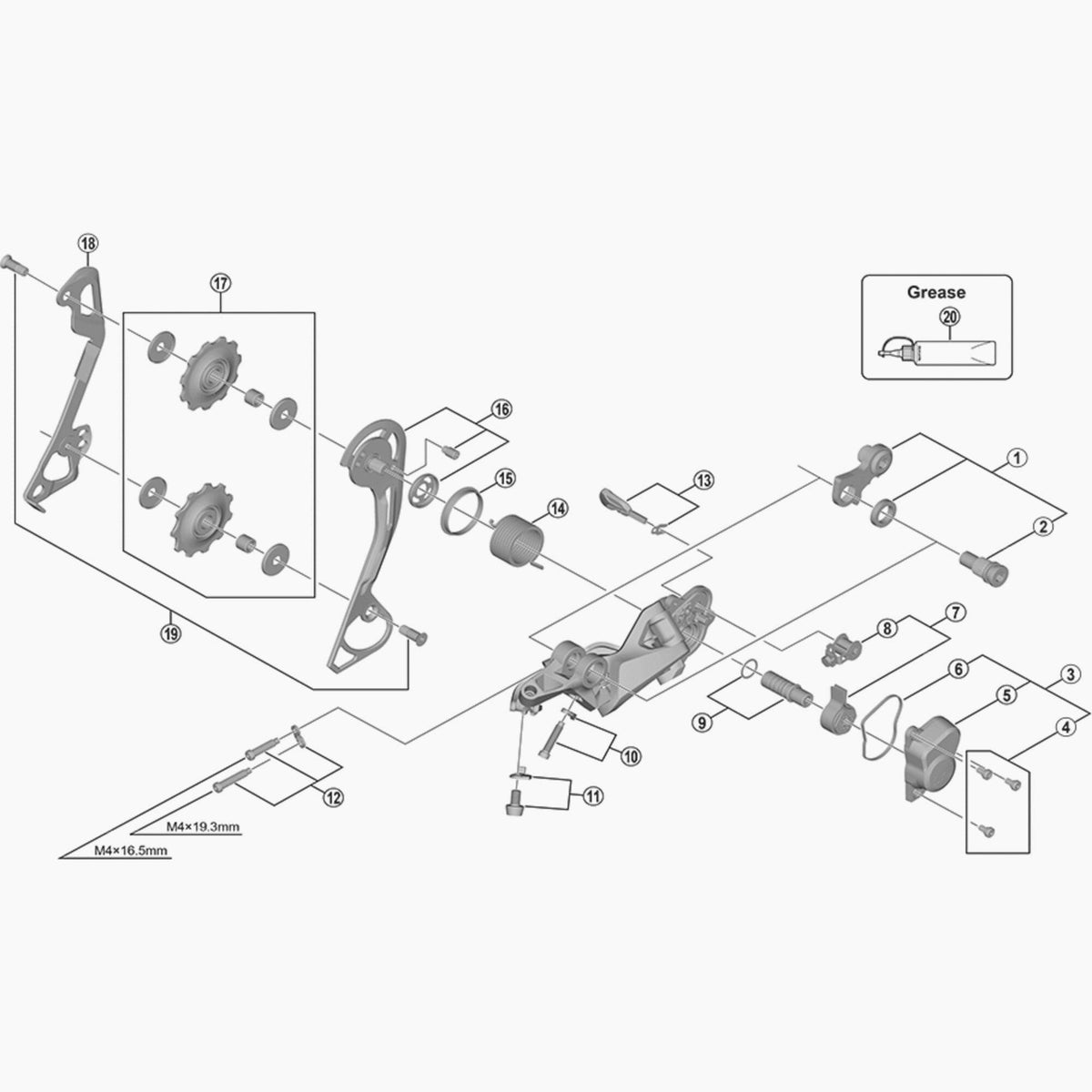 Shimano Rd-M7000-10 Outer Plate Assembly Sgs Type Spares & Accessories