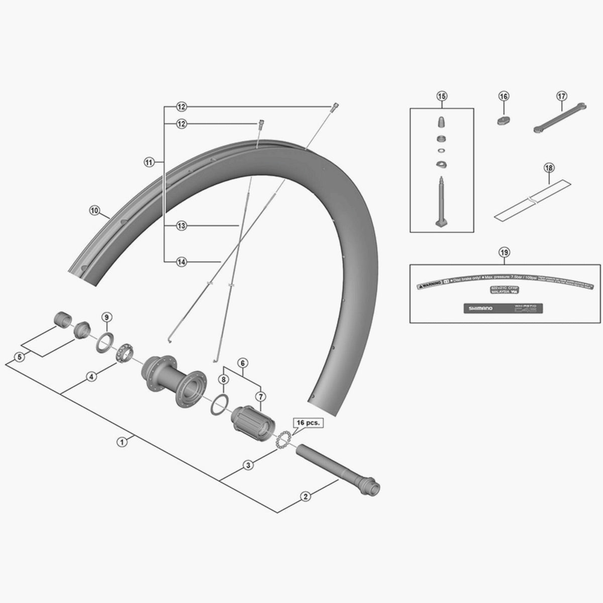 Shimano Wh-R9170-C60-Tu-R12 Ball Retainer, 3/16"