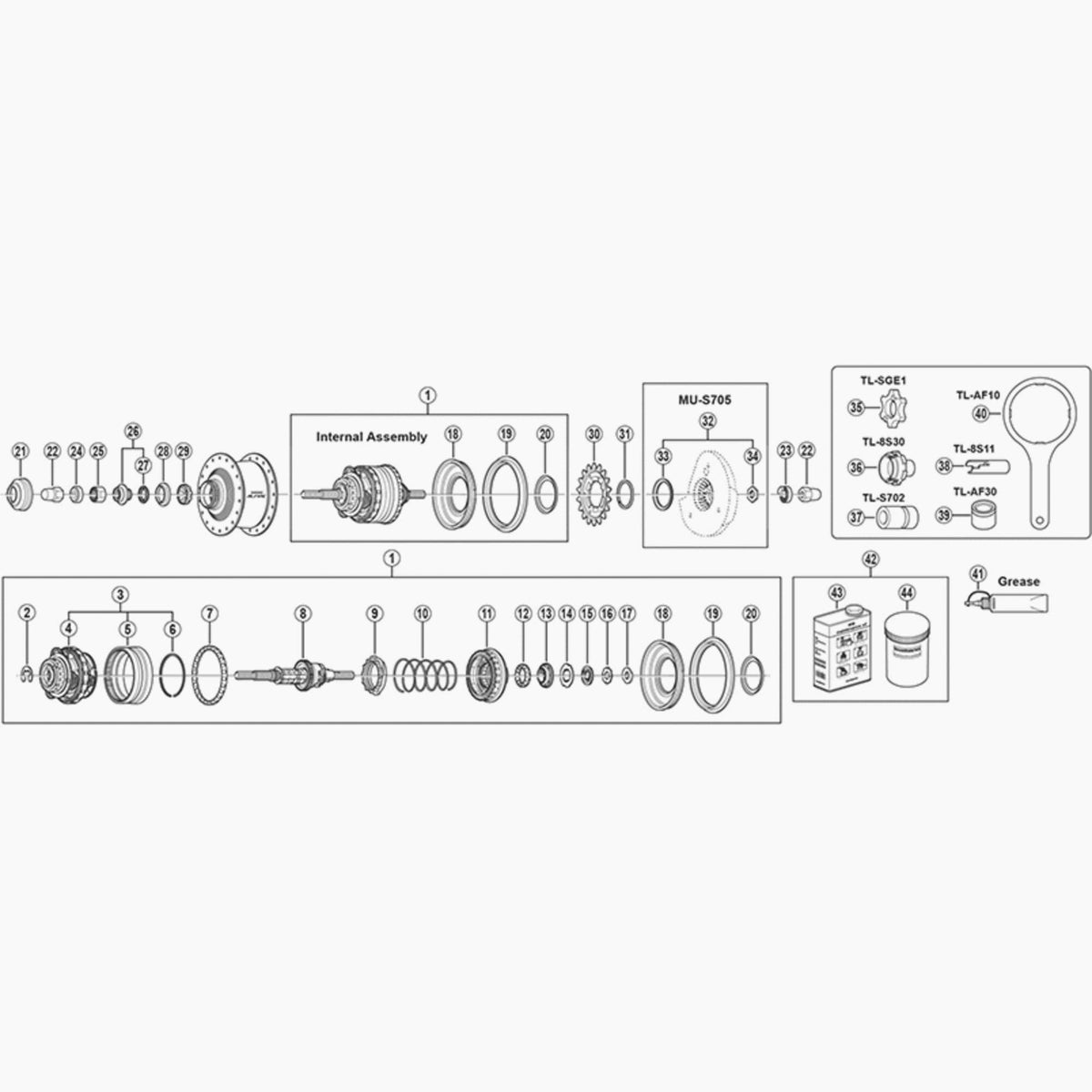Shimano Sg-S505 Internal Assembly