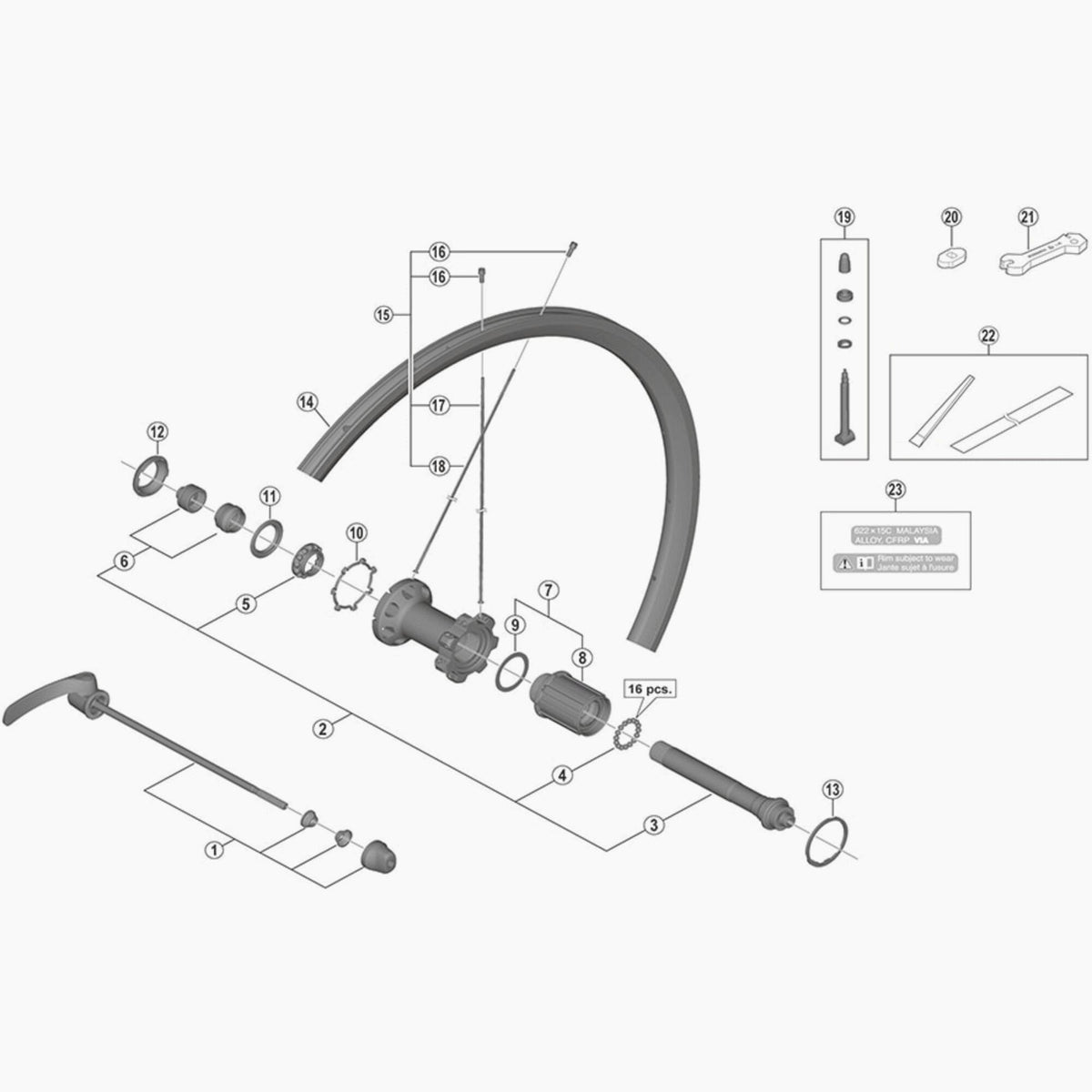 Shimano Wh-Rs700-C30-Tl-R Left Hand Spoke, 273 Mm