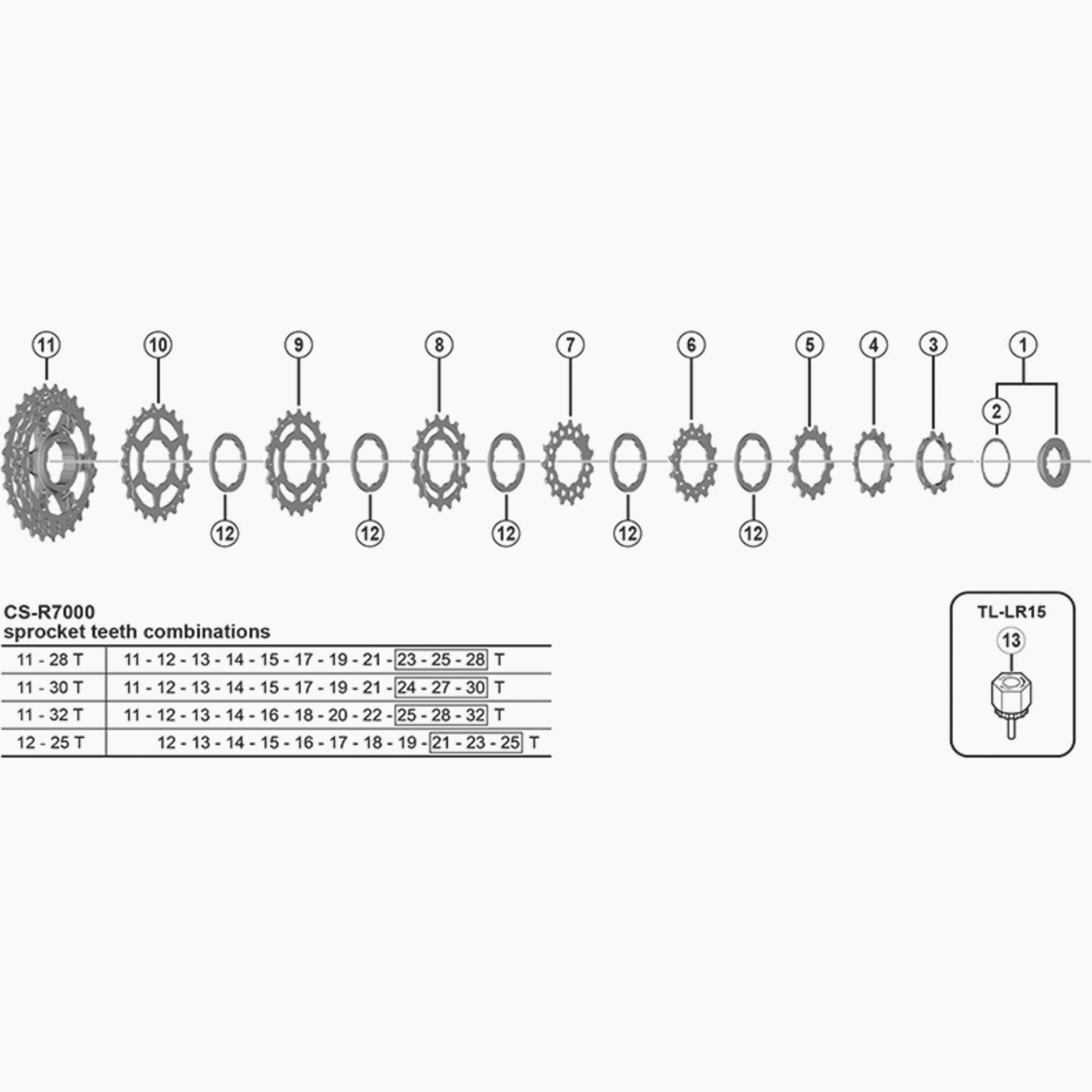 Shimano Cs-R7000 Lock Ring And Spacer Spares & Accesories