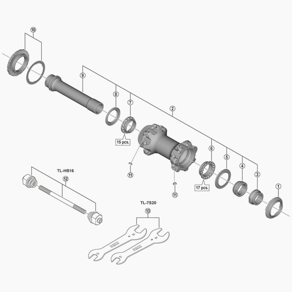 Shimano Hb-M9110 Left Hand Ball Retainer, 5/32 X 15 Mm