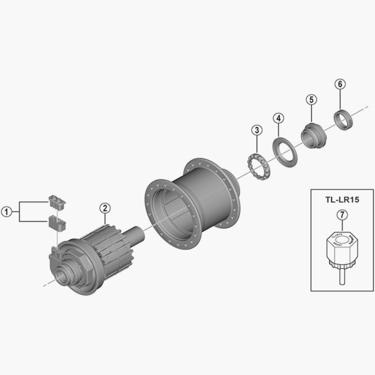 Shimano Dh-Ur705 Internal Assembly, Black