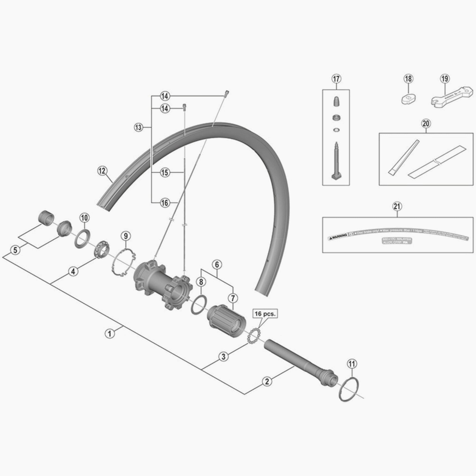 Shimano Fh-Rs770 Complete Hub Axle