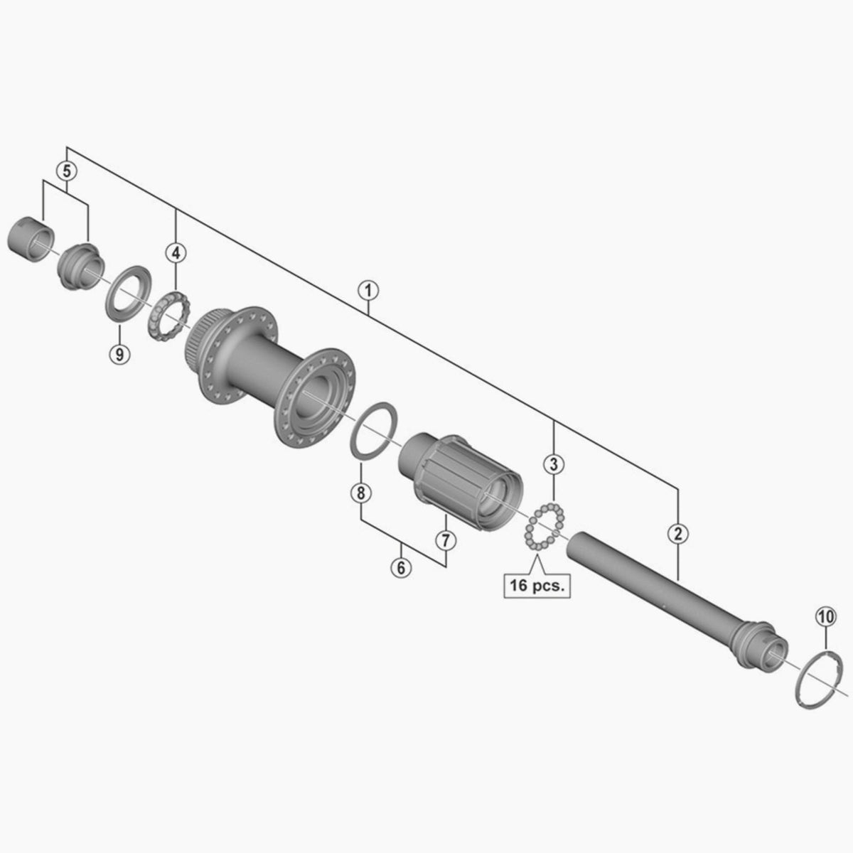 Shimano Fh-R7070 Left Hand Lock Nut And Cone With Dust Cover