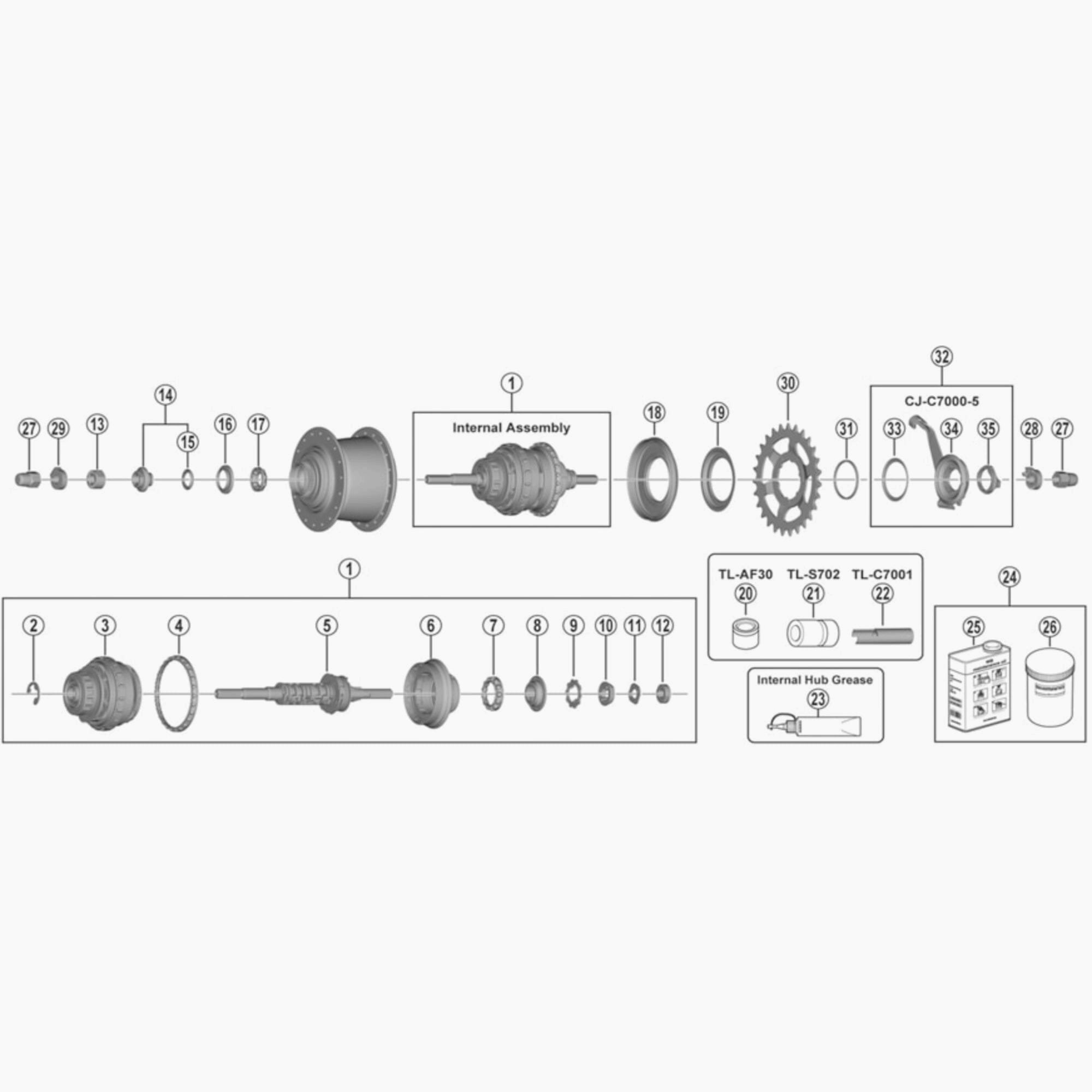 Shimano Cj-C7000-5 Cassette Joint Unit For Belt Drive System