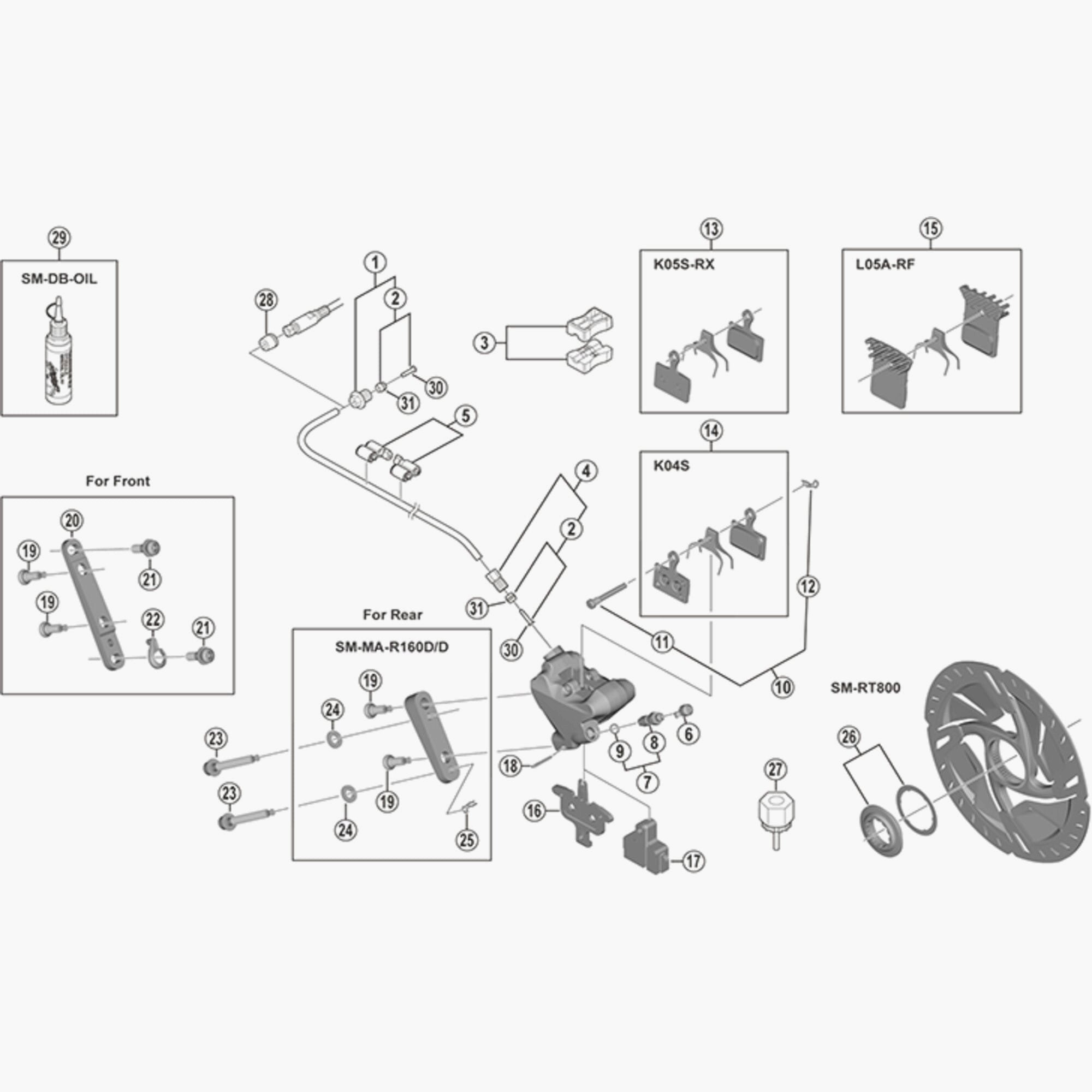 Shimano Brm9000 Pad Axle & Snap Retainer Spares & Accessories