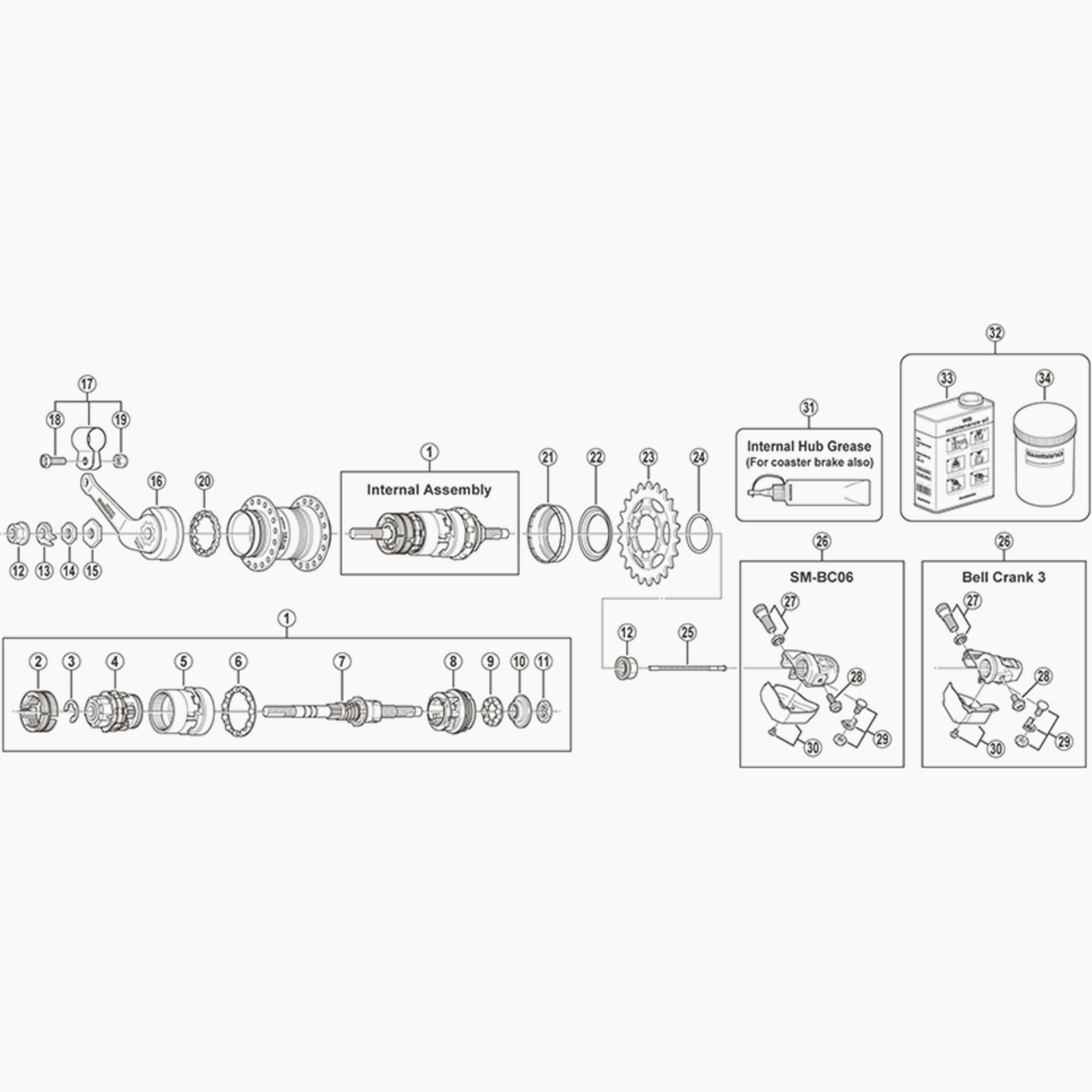 Shimano Sg3C41 B/Retainer L Hub Spares
