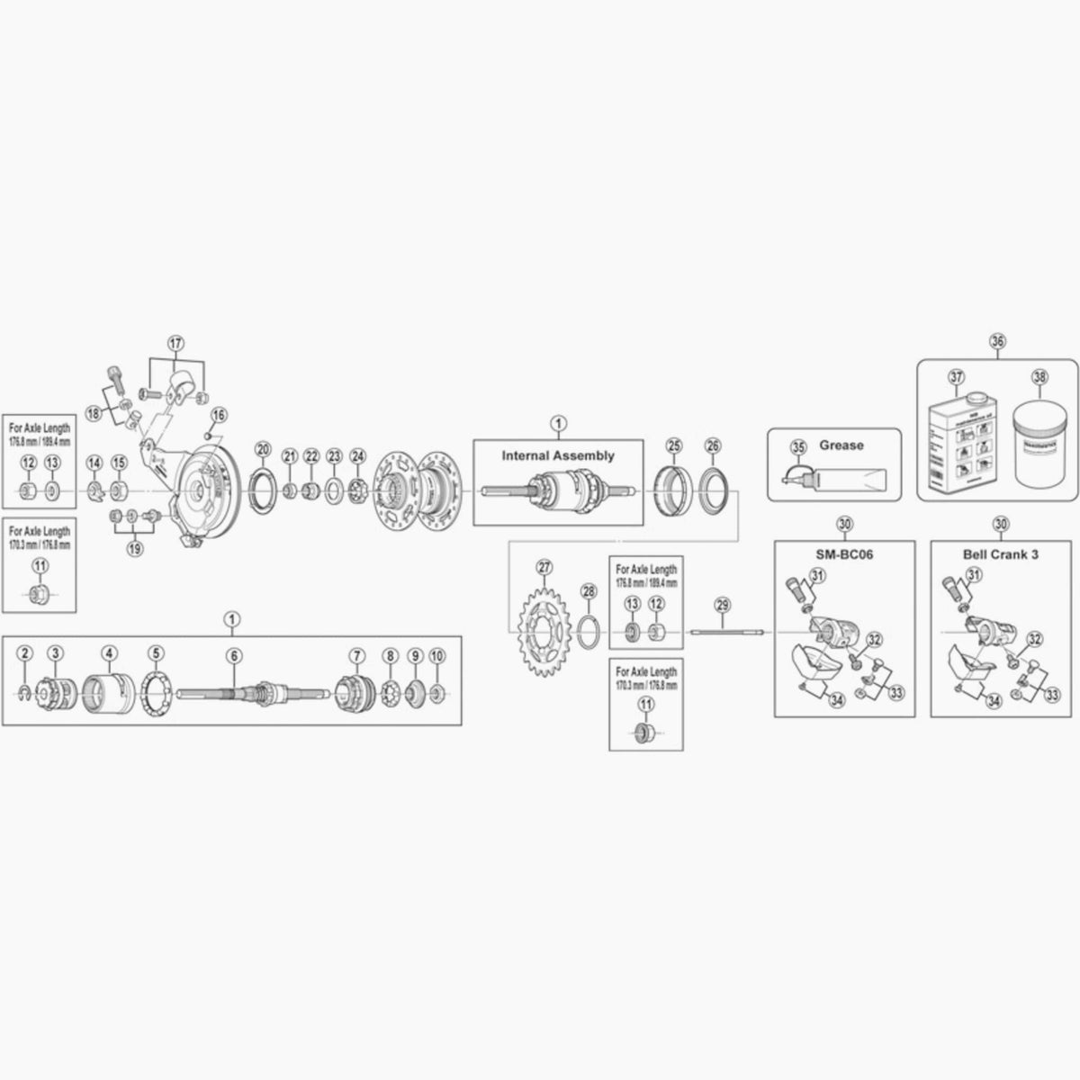 Shimano Sg-3R40 Driver Unit Hub Spares
