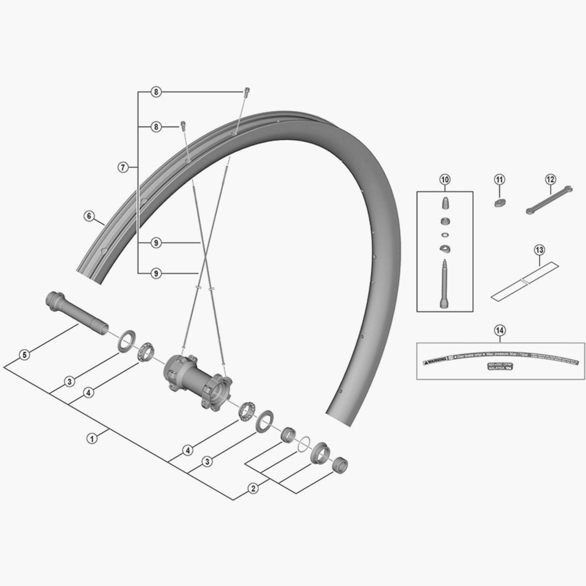 Shimano Wh-Rx570-Tl-F12 Comp Hub Axle 100Mm Wheel Spares