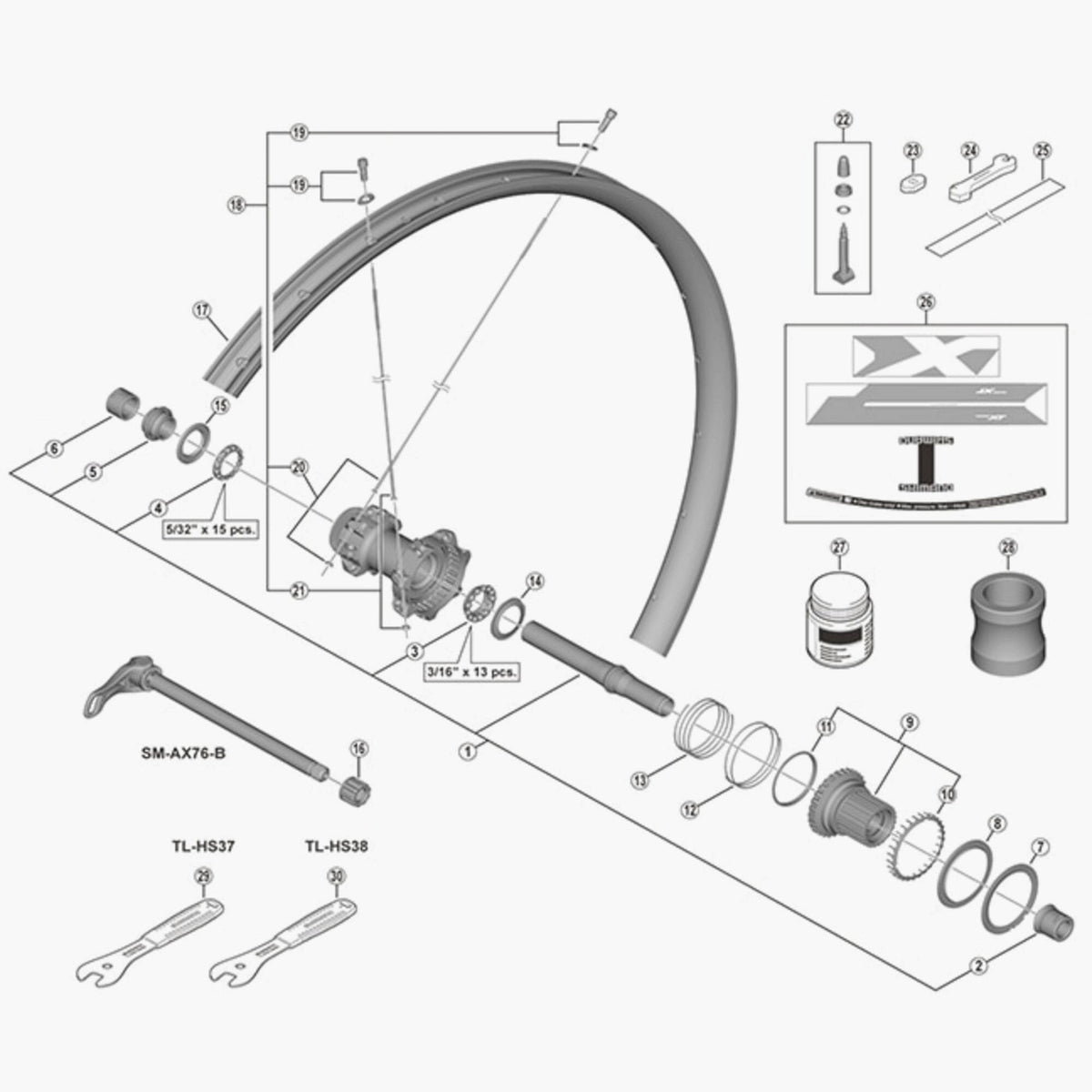 Shimano Wh-M8100-Tl Right Hand Spoke 277 Mm Wheel Spares