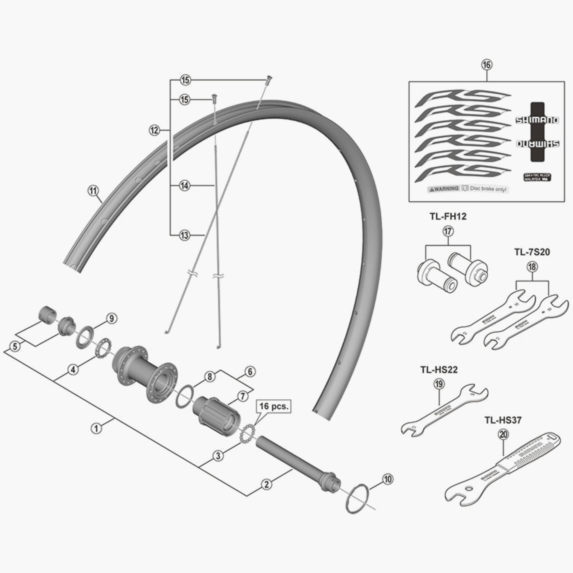 Shimano Fh-Rs470 Left Hand Lock Nut And Cone With Dust Cover Hub Spares