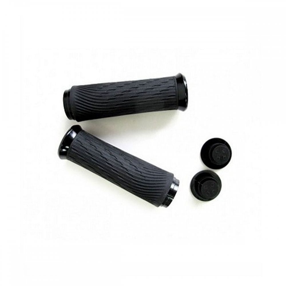 Sram Locking Grips For Grip Shift Full Length 122Mm With Black Clamps And End Plug Grips