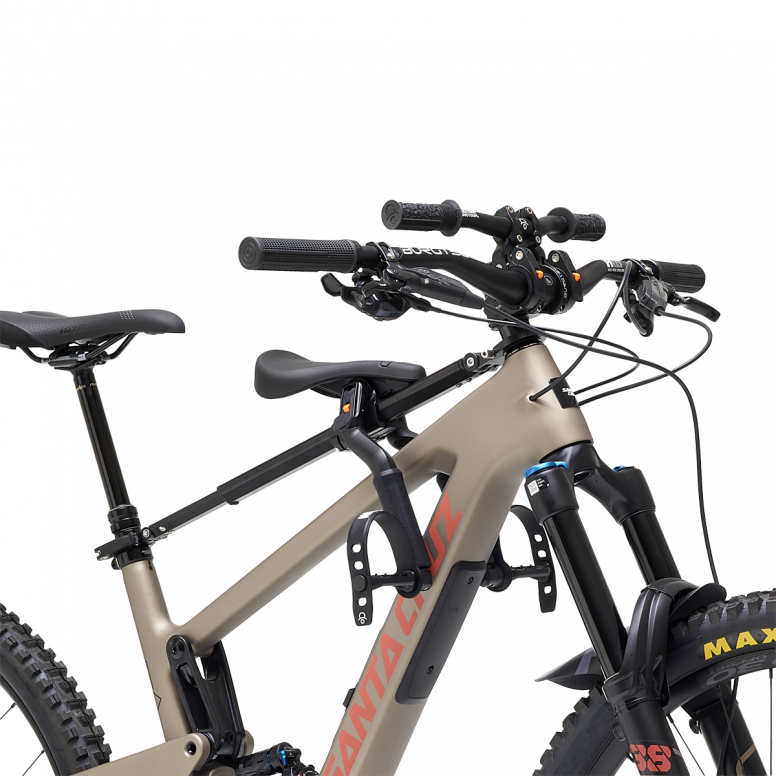 Kids Ride Shotgun Pro Evo 2-in-1 child bike seat and handlebars combo in black, designed for kids' bike riding accessories.