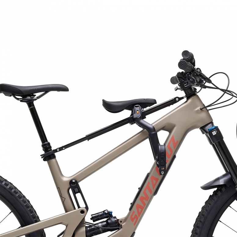 Kids Ride Shotgun Pro Evo 2-in-1 child bike seat and handlebars combo in black, designed for safe, comfortable riding for kids.