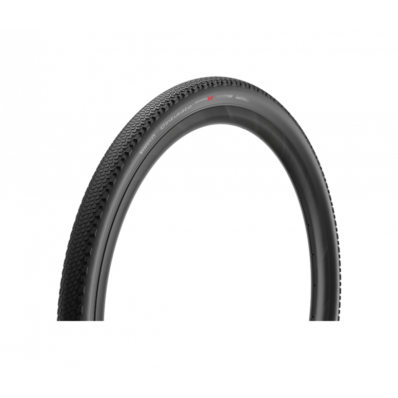 Pirelli Cinturato Gravel H tubeless-ready gravel bike tyre with rugged tread pattern for high performance on rough terrain.