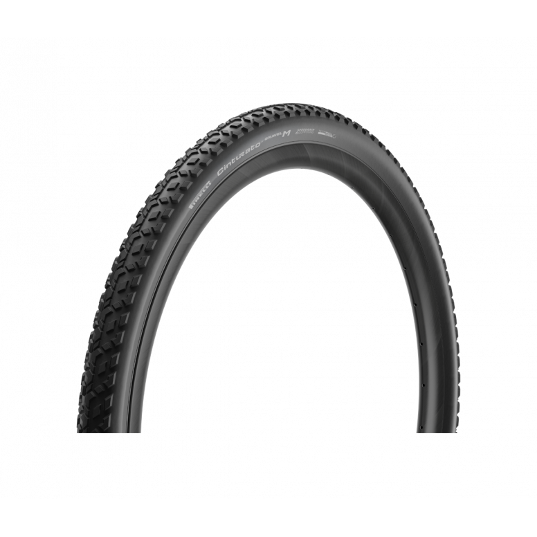 Pirelli Cinturato Gravel M tubeless ready tire for mixed terrain, designed for gravel biking, featuring rugged tread and durable construction.