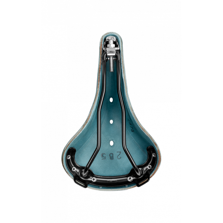 Brooks B17 leather road bike saddle with black steel rails, designed for comfort and durability on cycling components