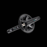 INPEAK Inpeak Ultegra R8100 Powercrank-E Twin2 dual-sided power meter on Shimano crankset, showing digital display and crank arm.