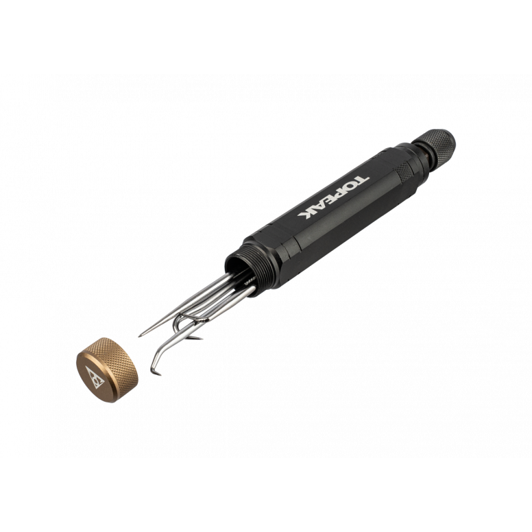 Topeak Utility Tool Pick with interchangeable picks and quick release mechanism, ideal for workshop bike maintenance and repairs.