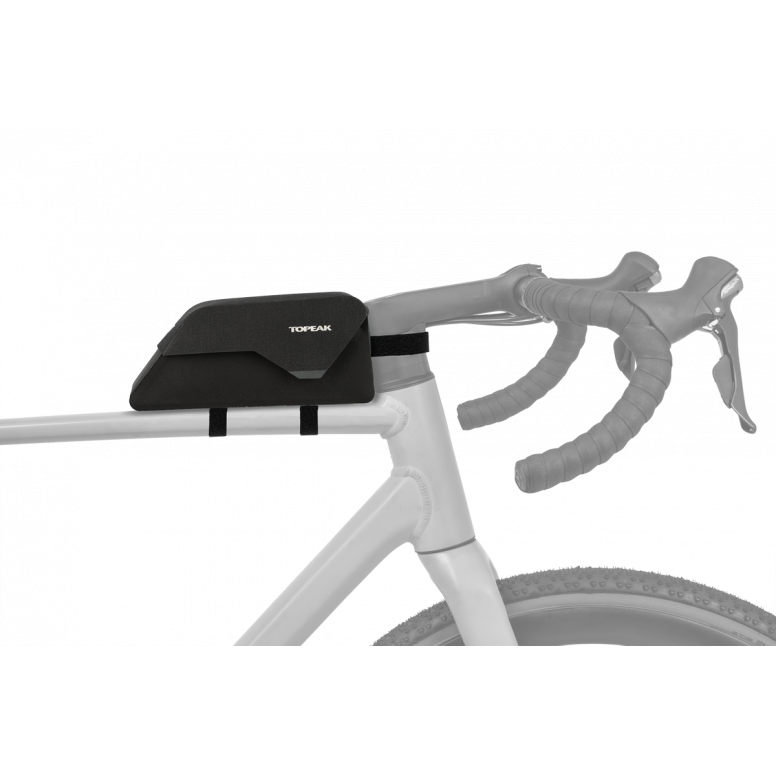 Topeak Toploader Dryshell 1L weatherproof bike top tube bag with magnetic closure, ideal for bike accessories storage.