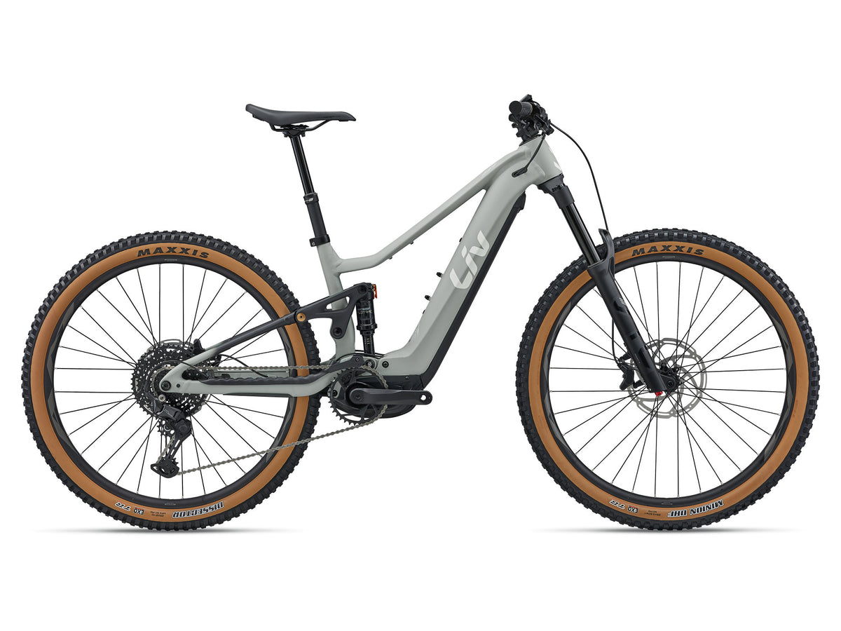 Liv Embolden E+ 2 2026 full-suspension e-mountain bike with SyncDrive Pro motor and EnergyPak battery, ready for off-road adventures.