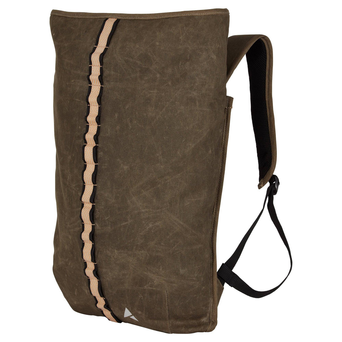 Altura Heritage cycling backpack with 12L capacity, water-resistant roll-top design, shown with straps and compartments.