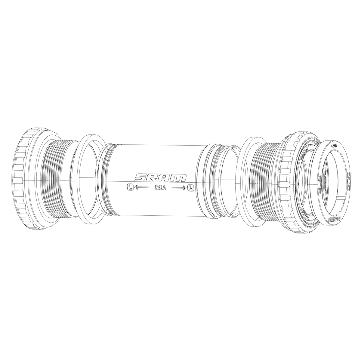 sram spares bottom bracket bottom bracket shield and wave washer assy p44774