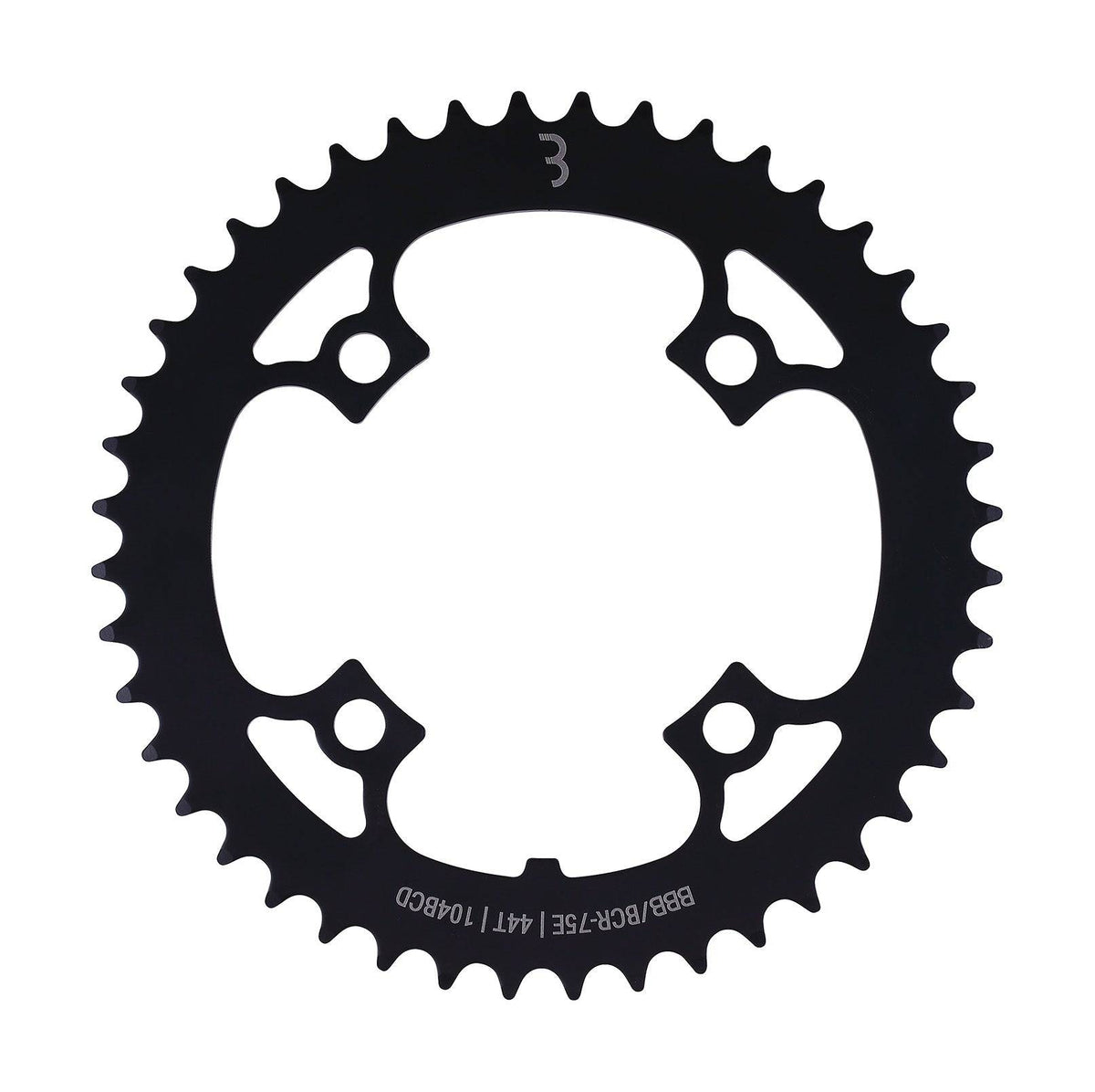 BBB E-bikeGear chainring BCR-75E with 104 BCD for Bosch and Shimano Steps hub gear drivetrains, 44T size.