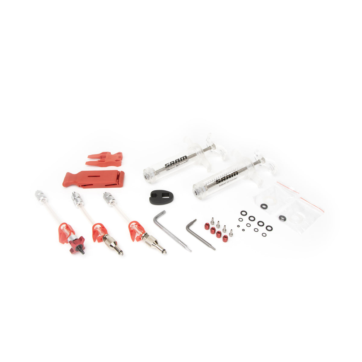 sram brake spares pro dot brake bleed kit 2 syringes fittings bleed blocks torx tool crowfoot bleeding edge fitting v2 x0 xx guide level code hydroroad g2 p125517