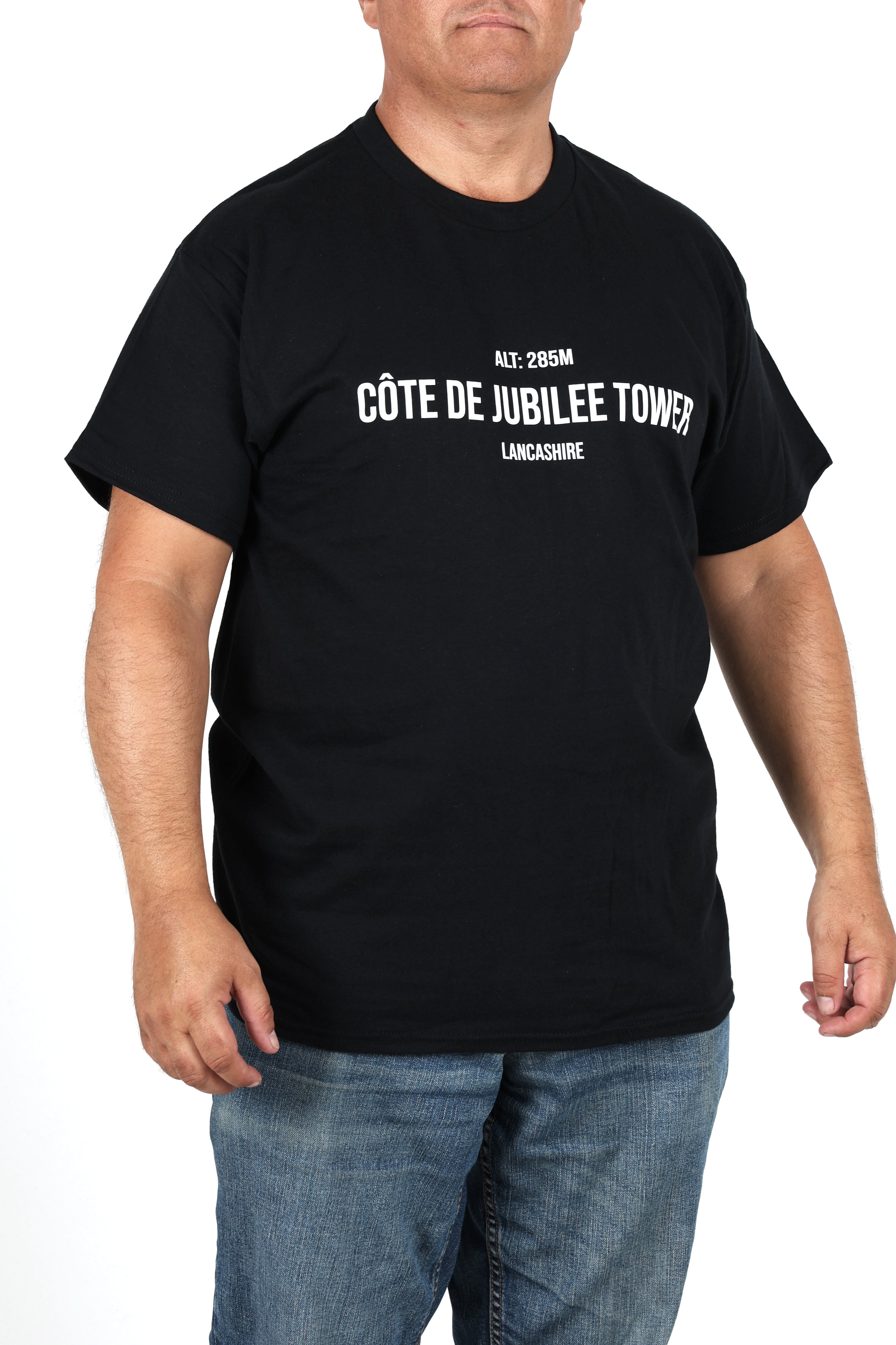 Global Cycling Club Tour de France 2027 T-shirt featuring a vibrant Jubilee design on the front.