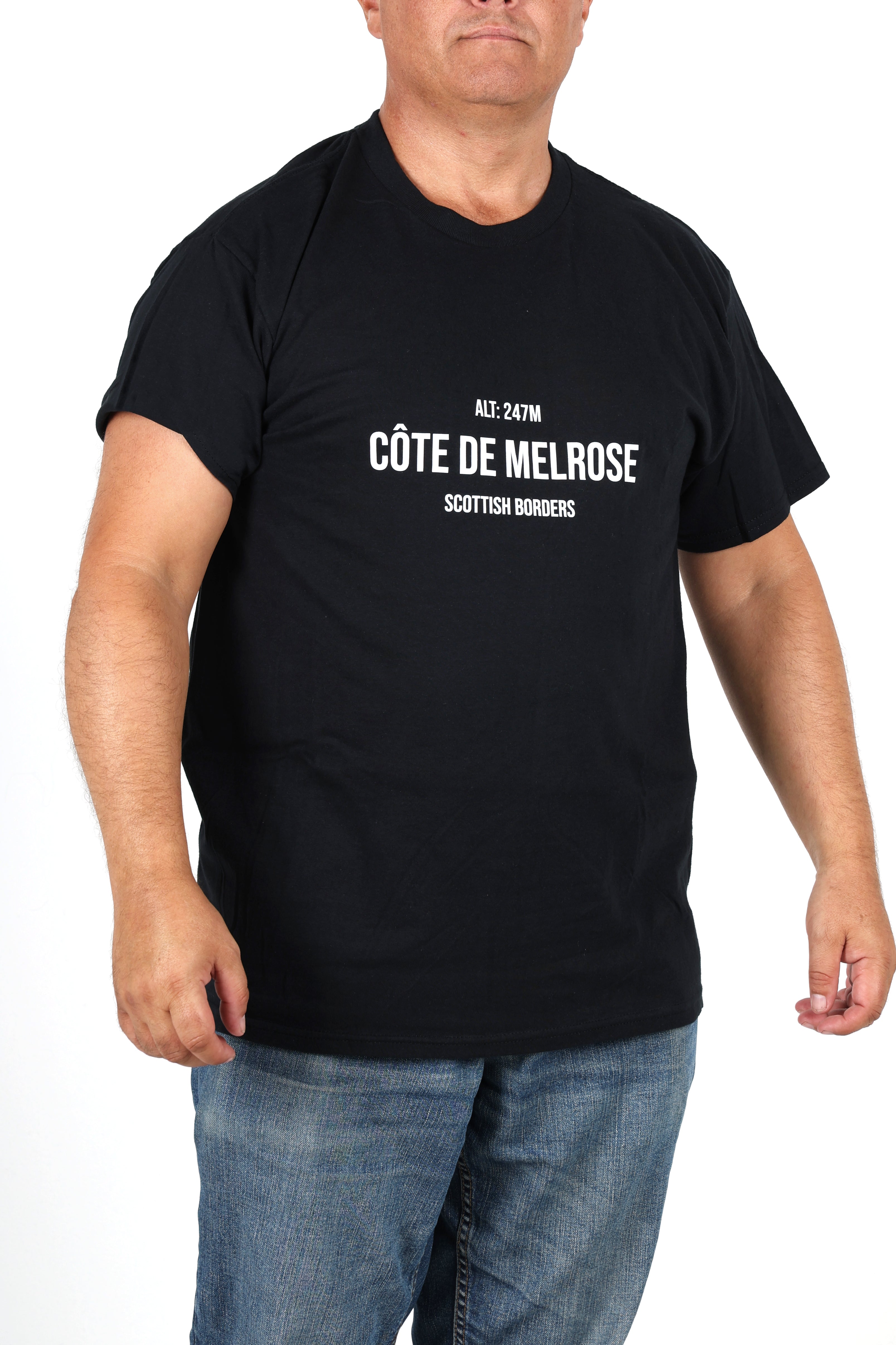 Global Cycling Club Tour de France 2027 T-shirt featuring a colorful graphic design on a casual clothing item.