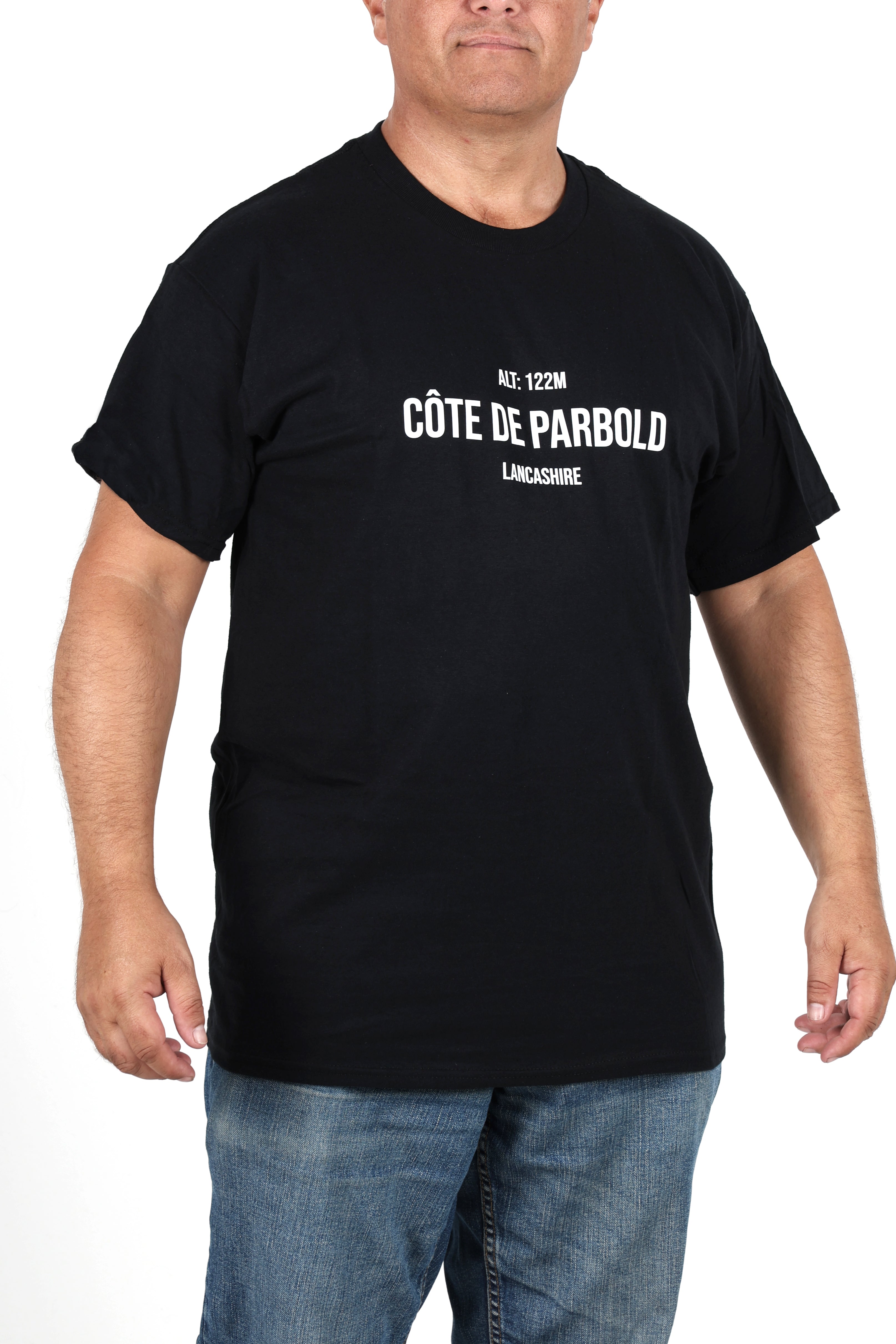 Global Cycling Club Tour de France 2027 T-shirt featuring a colorful graphic design on the front, casual cycling-themed clothing.