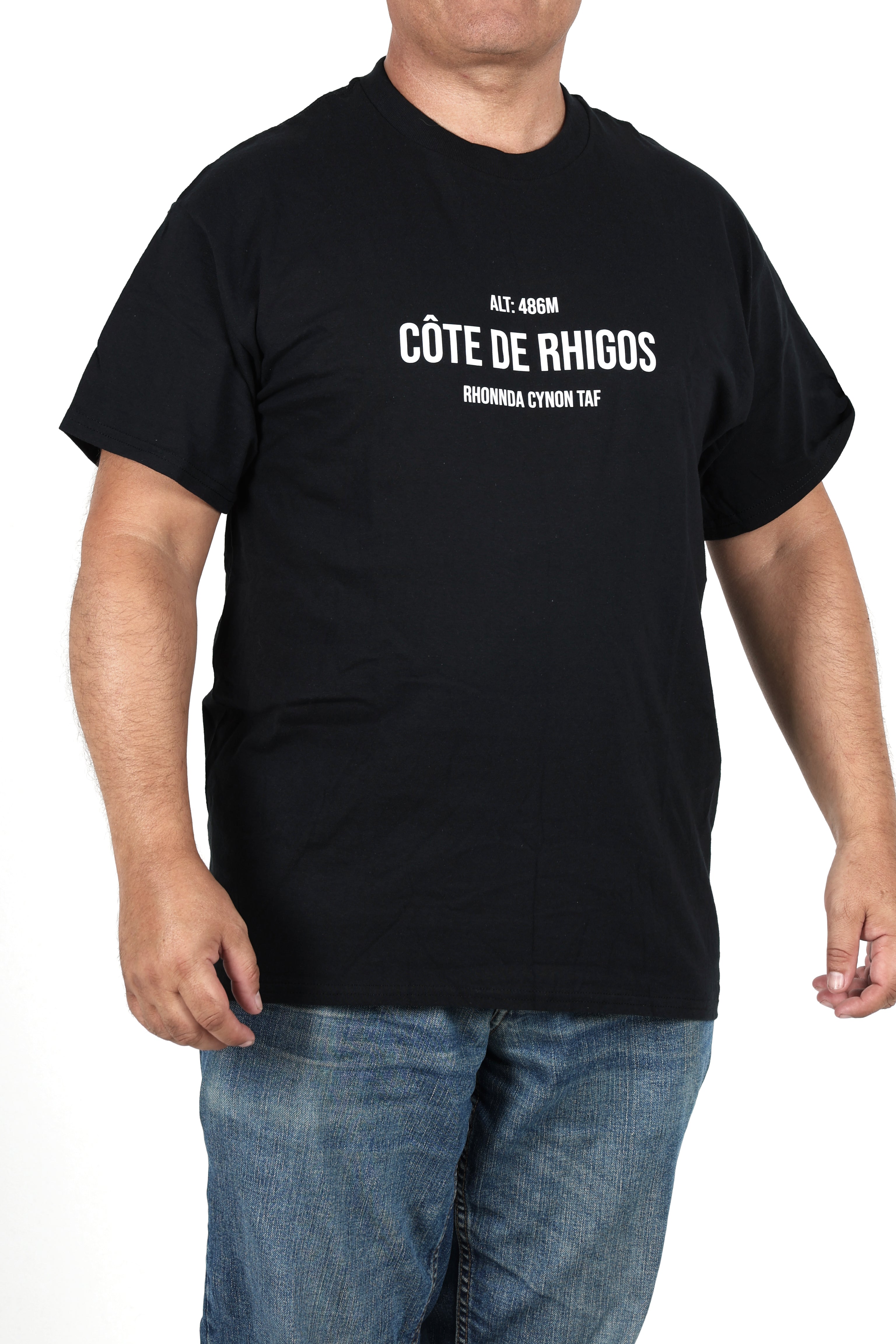 Global Cycling Club Tour de France 2027 T-shirt featuring a colorful Cote de Rigos graphic and cycling-themed design.