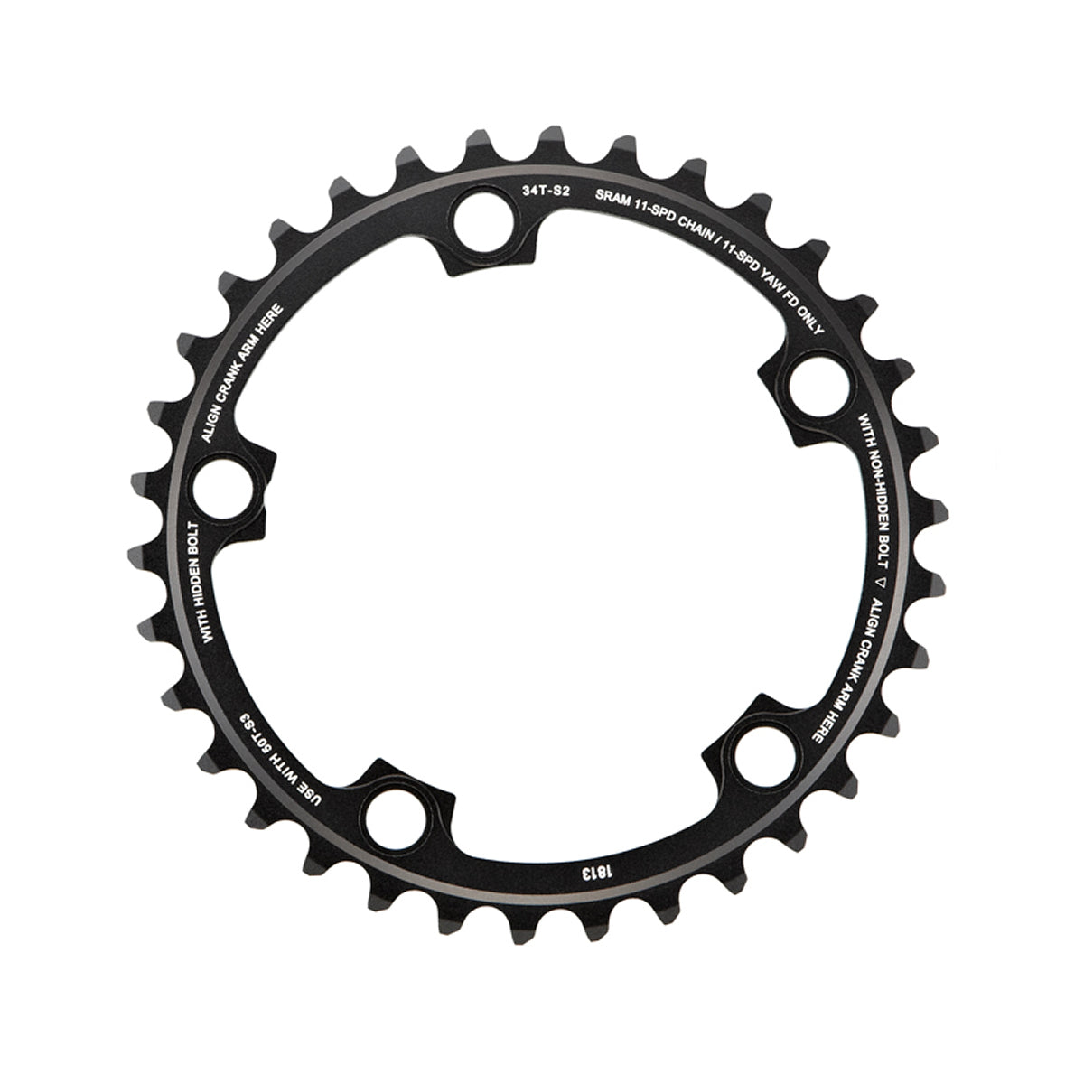 Sram Chain Ring Road Red22/Force22/Rival22 X-Glide R 34T Yaw 11 Speed S2 110 Alum 3Mm Blast Black (50-34)