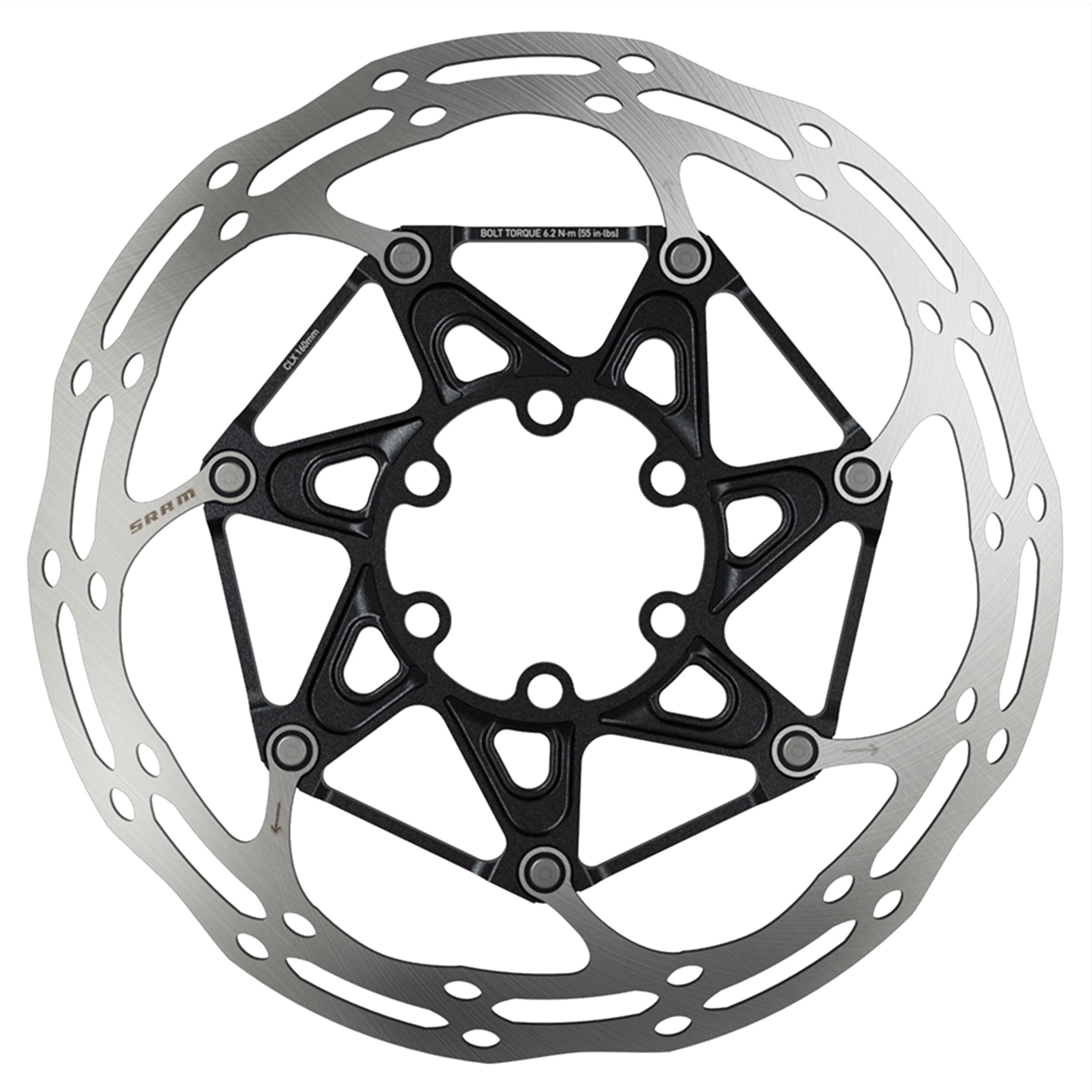 sram rotors rotor centerline 2 piece includes steel rotor bolts rounded 6 bolt p107454