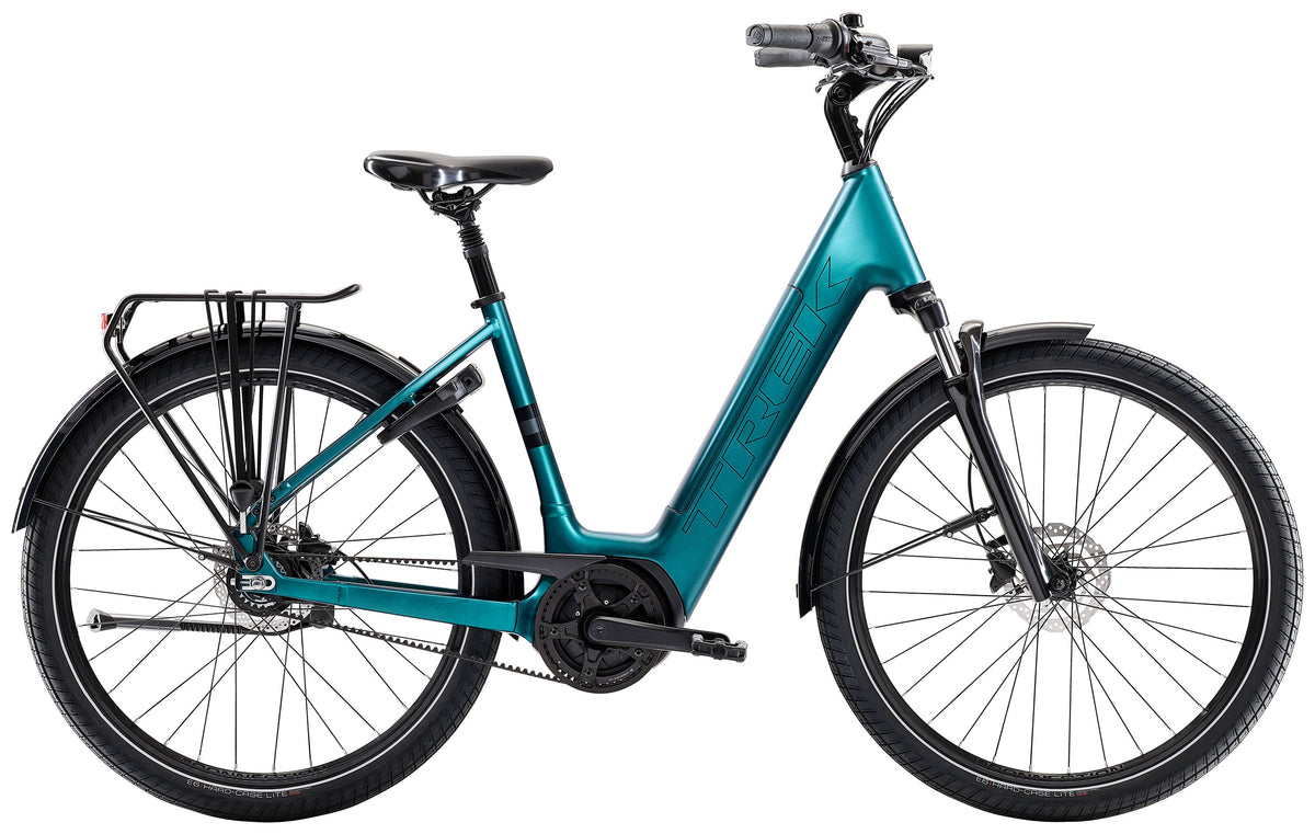 trek district 3 lowstep belt hybrid bike