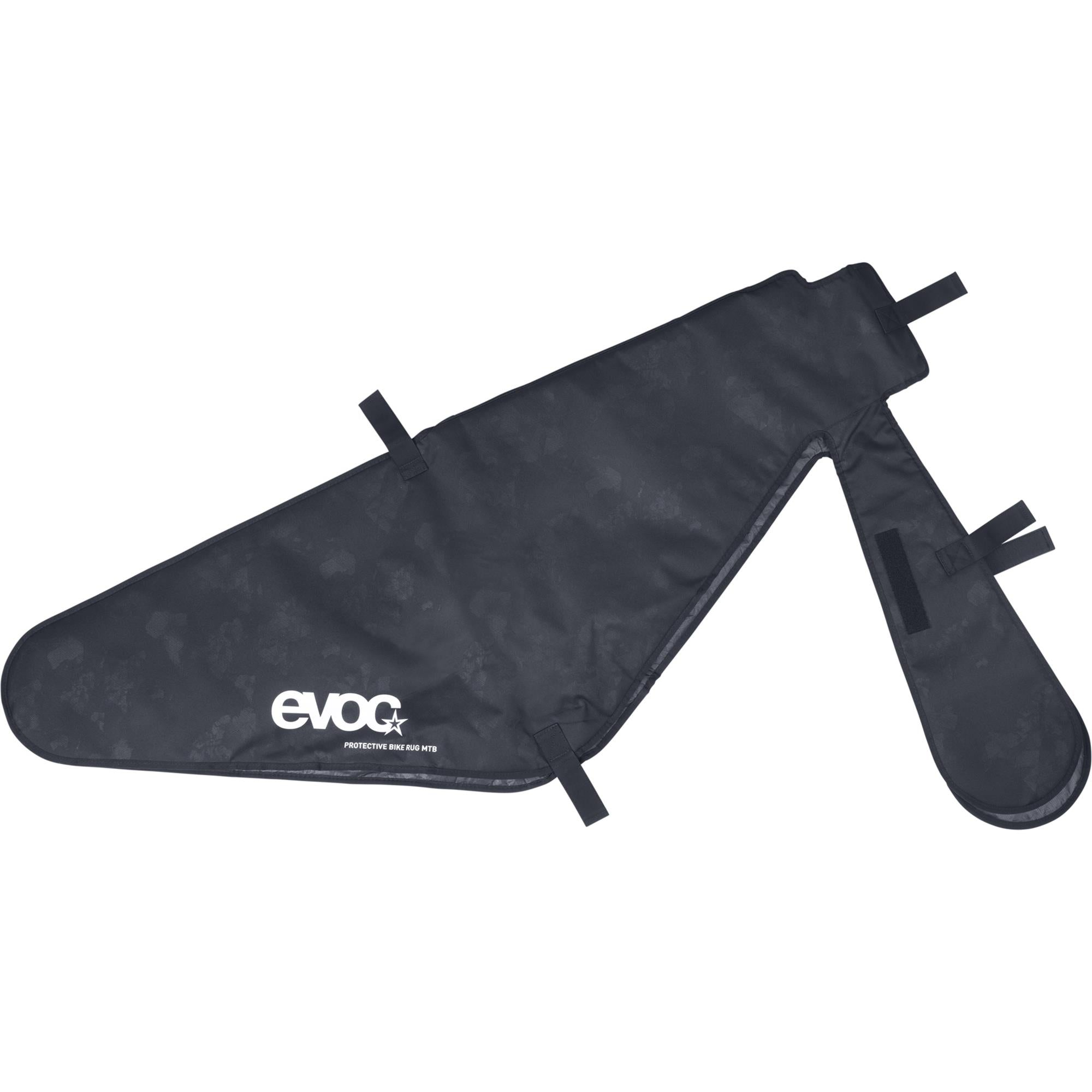 EVOC Protective MTB bike rug, durable padded cover for mountain bikes, shown in black with brand logo for bike protection accessories.