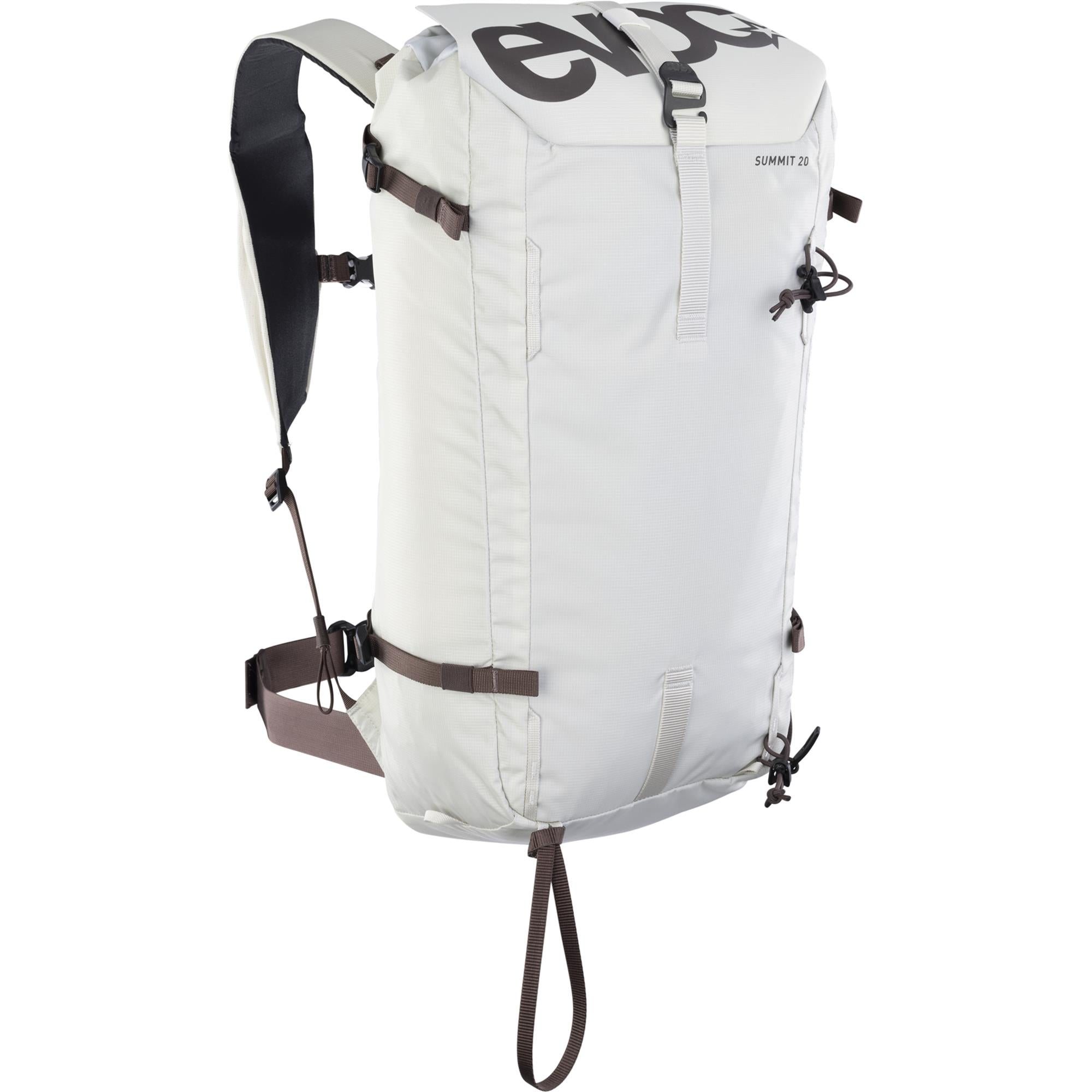 EVOC Summit Backpack for ski touring with avalanche gear compartments and hydration system, outdoor accessories for winter sports.