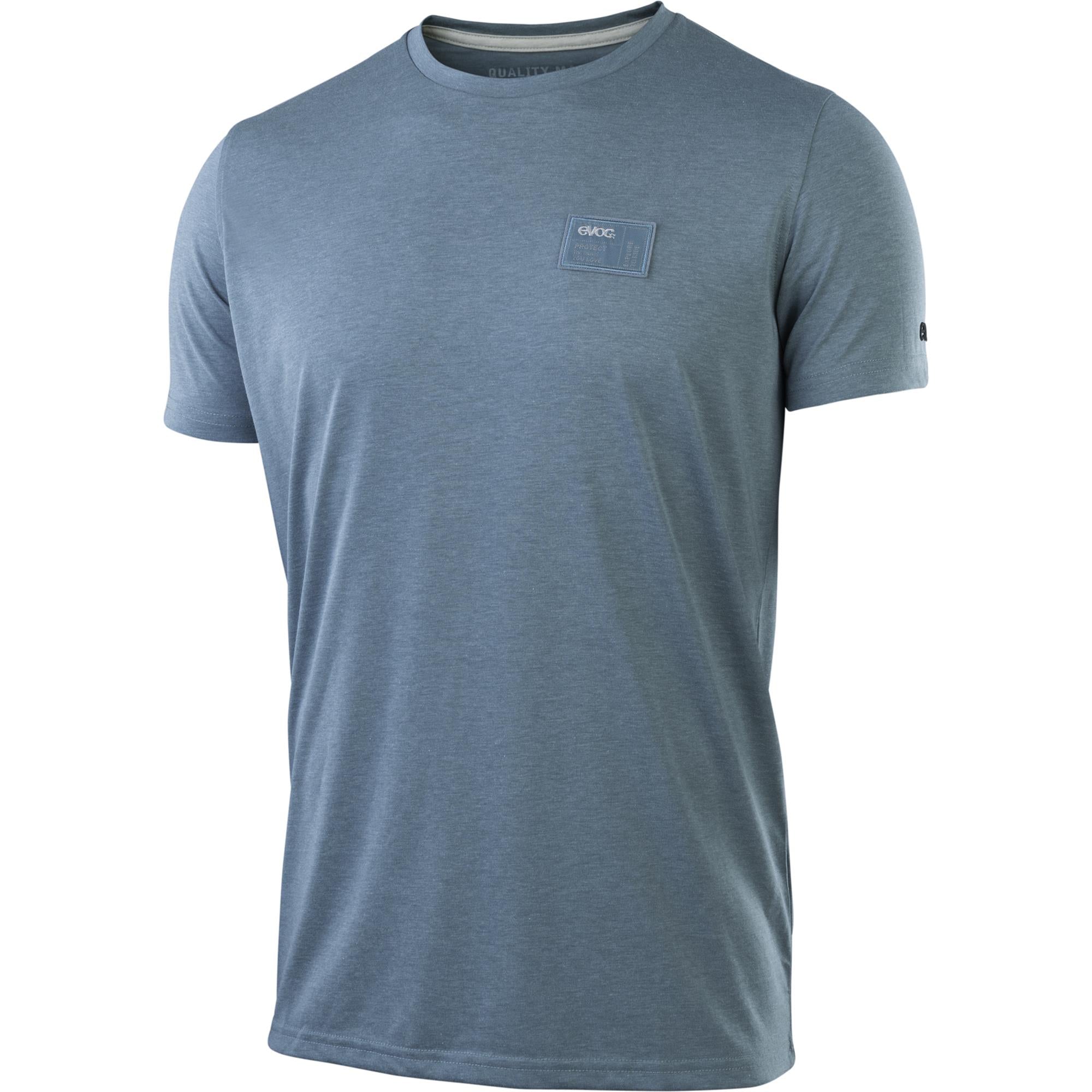EVOC men's dry T-shirt, lightweight and fast-drying performance clothing, shown in a natural fit and fabric detail.