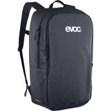 EVOC Urban Pack 25 backpack showing ergonomic design, water-resistant material, and multiple compartments for daily travel accessories.