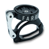 FARR GPS mount for Aero Bolt-On Carbon V3 handlebars, shown from side view, securely attaching cycling device to aerodynamic handlebars.