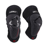 Junior knee protection pads by Leatt, made with impact foam for safety, featuring adjustable straps and a secure fit.