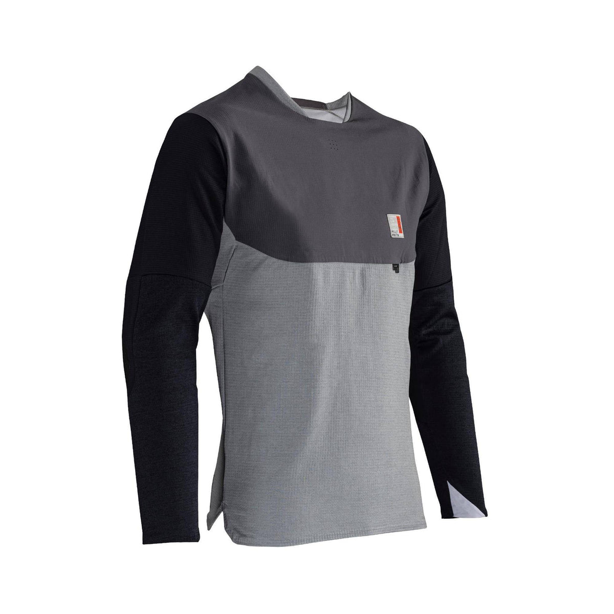 Leatt All Mountain 5.0 MTB jersey with WarmYarn fabric and UPF 50+ protection for mountain biking.