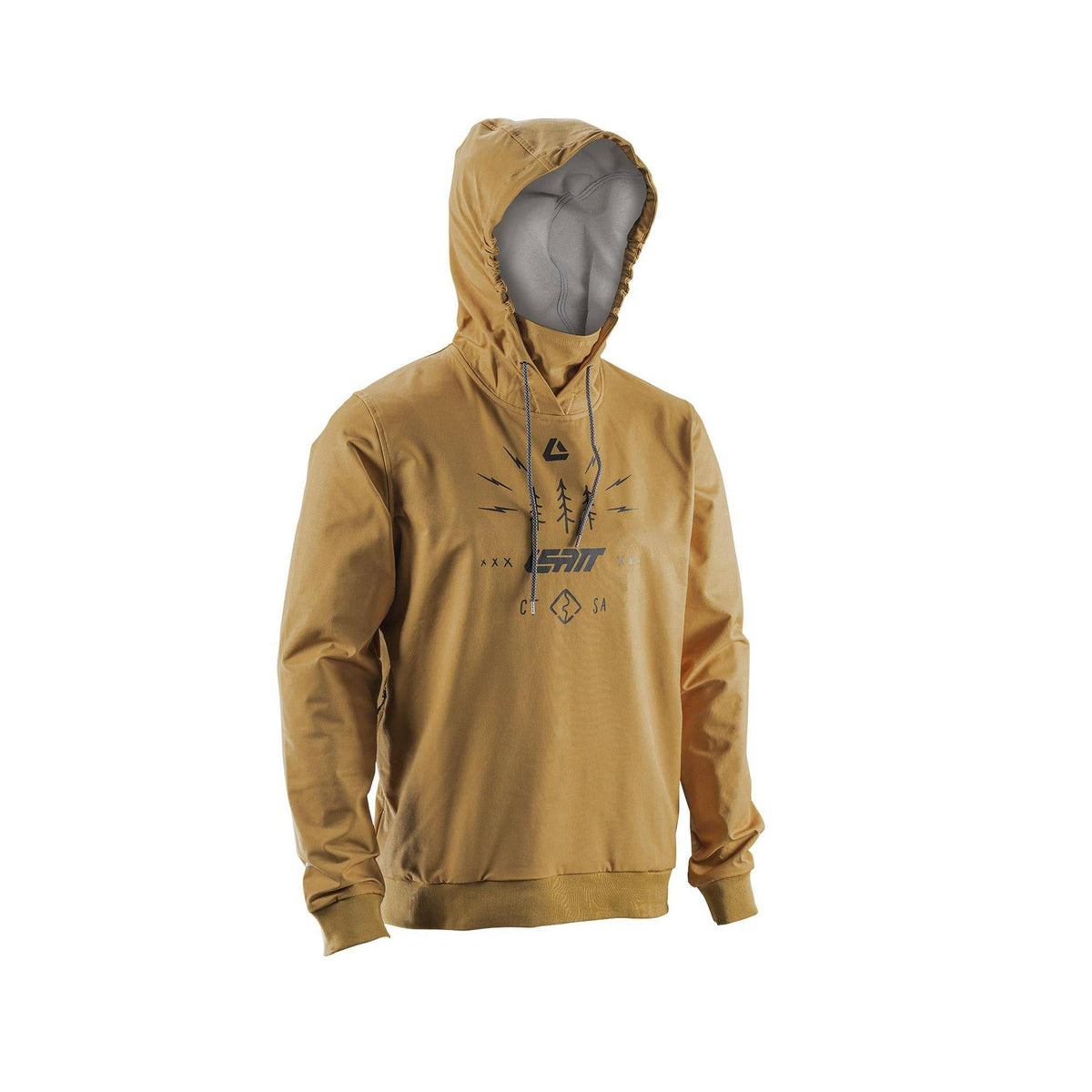 Leatt ThermaFlow 3.0 MTB hoodie, windproof and breathable mountain bike jacket designed for outdoor cycling adventures.