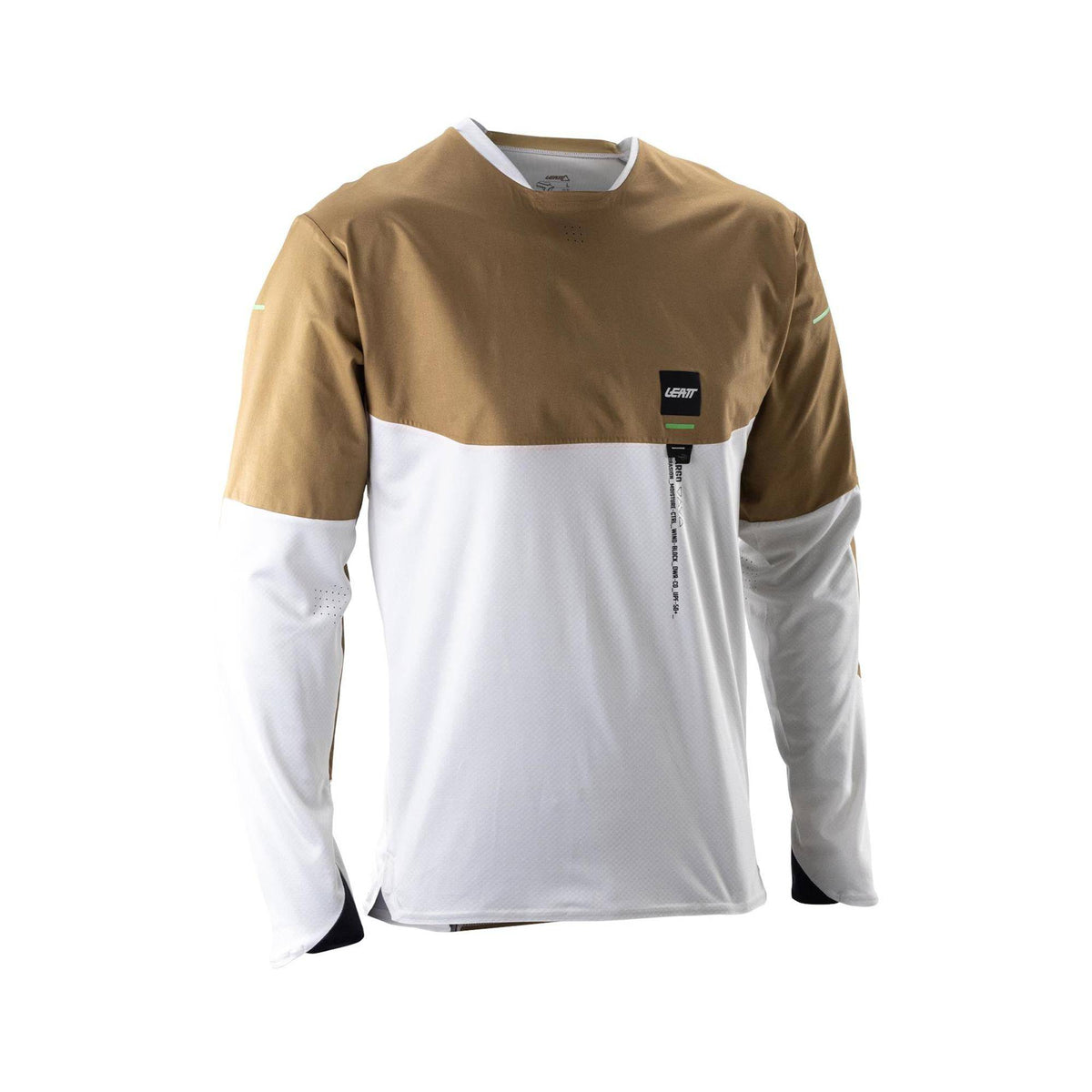 Leatt Trail 6.0 MTB long sleeve cargo jersey with UPF 50+ and reflective details, designed for mountain biking.