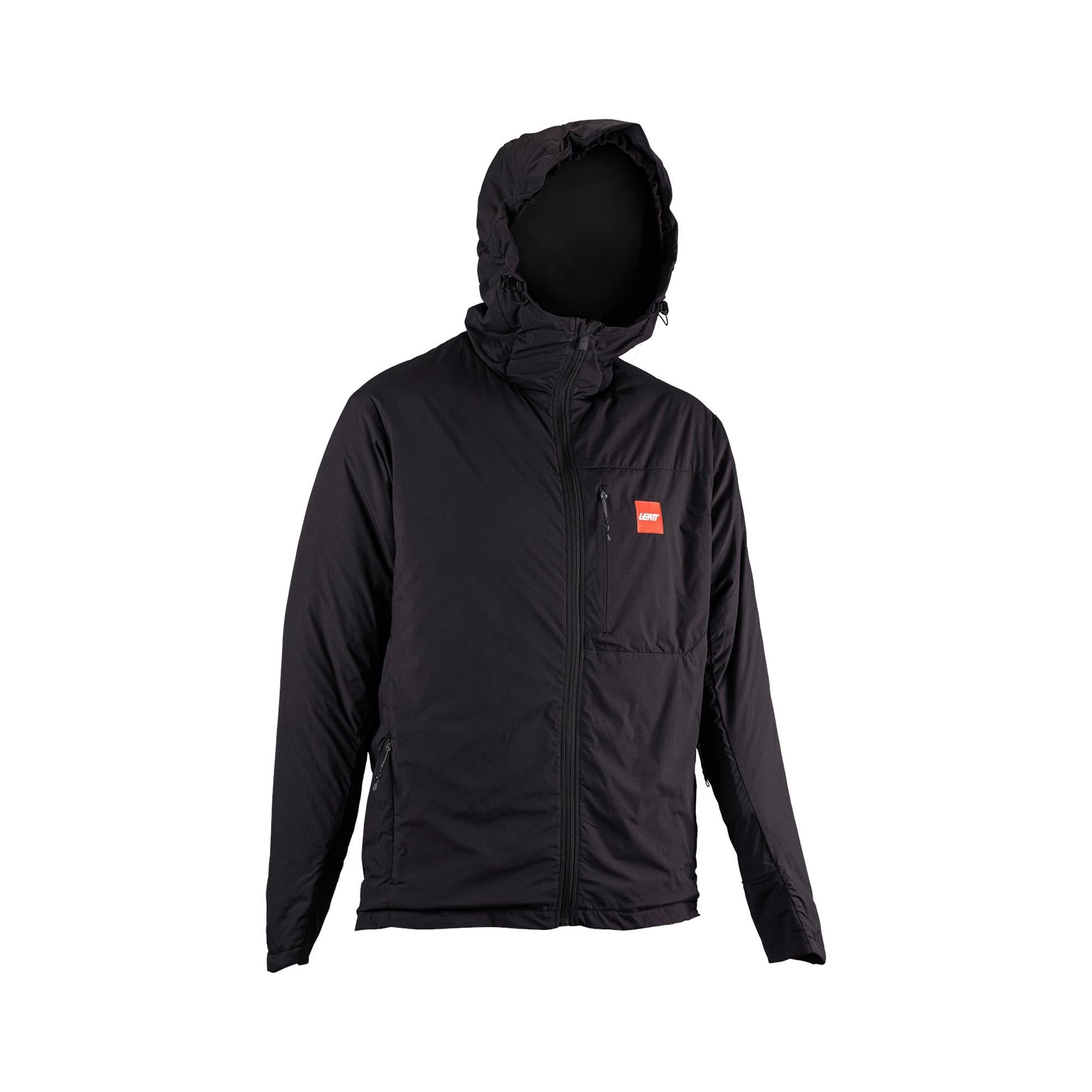 Leatt Team Jacket 2026 unisex quilted insulated lightweight jacket with DWR coating, shown in a close-up of the jacket's textured fabric.